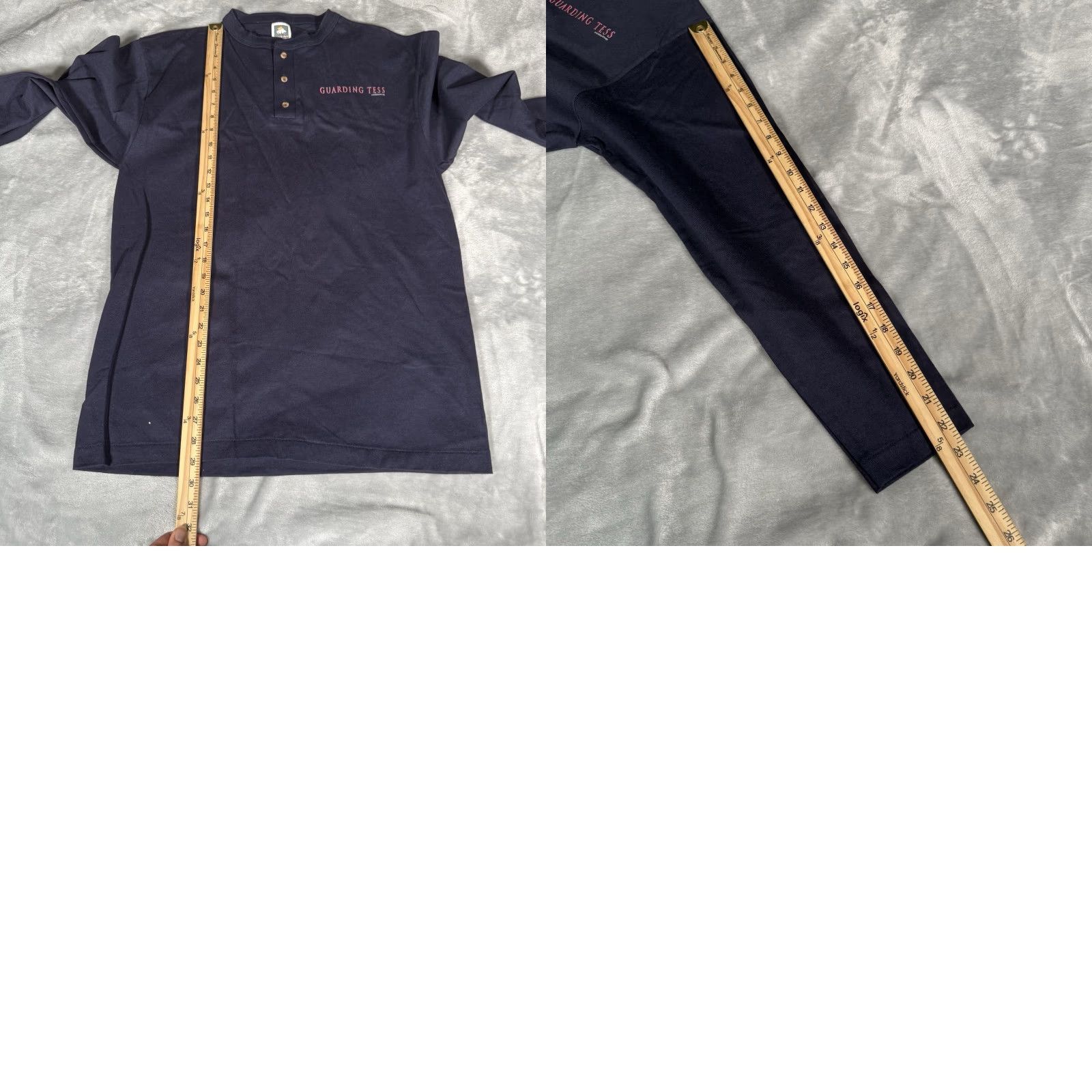 Vintage VINTAGE Guarding Tess Movie Promo Henley T Shirt Mens L Slim Fit Long Sleeve 90s Blue Logo Pattern Cotton Size US L / EU 52-54 / 3 - 8 Thumbnail