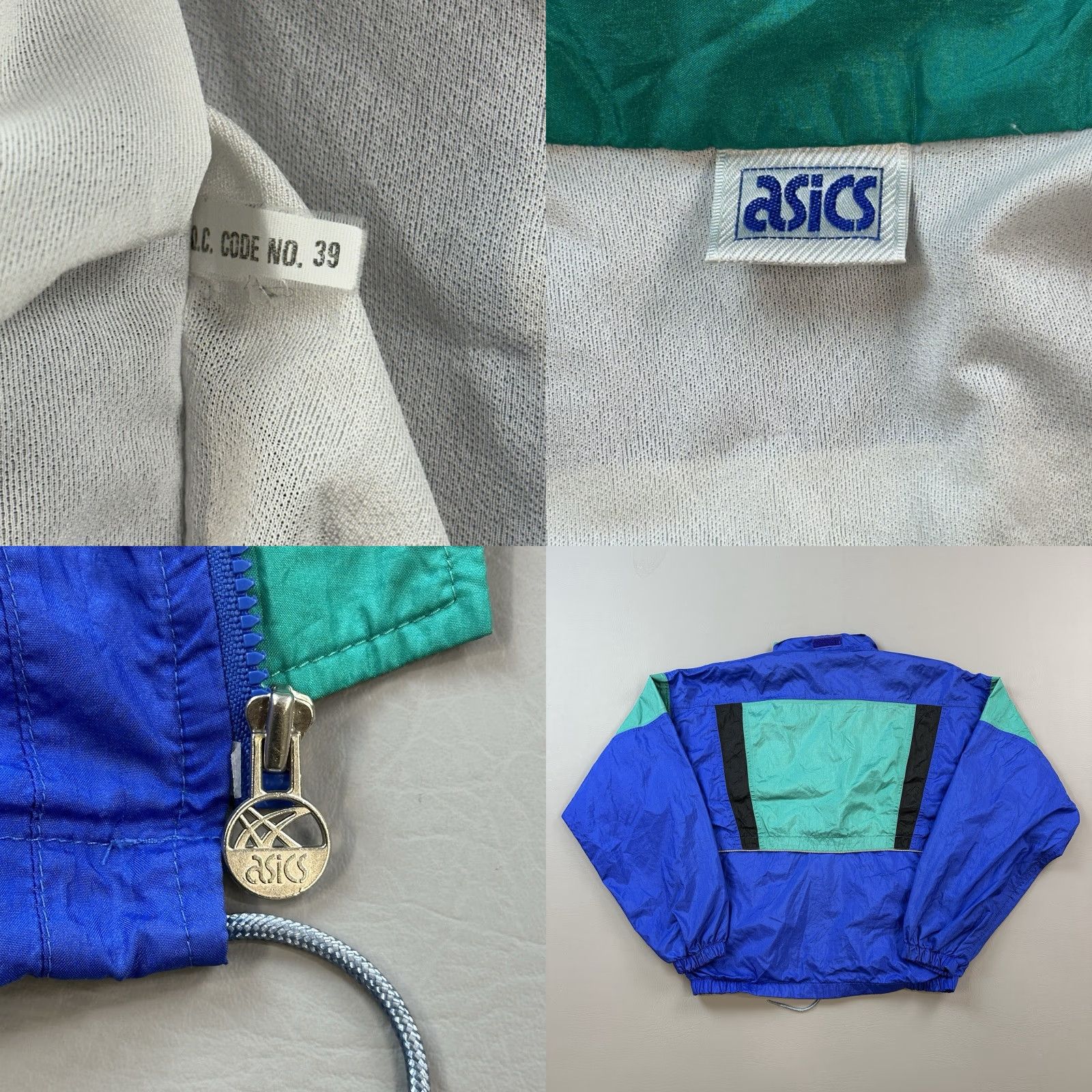 Asics VINTAGE ASICS Jacket Mens Medium Blue Teal Full Zip Lined Windbreaker 90s Size US M / EU 48-50 / 2 - 8 Thumbnail