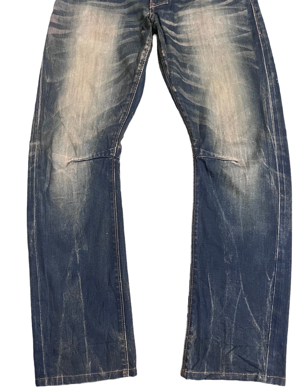 Japanese Brand Vintags Mudwash Back Number Curve Style Jeans Size US 33 - 3 Thumbnail