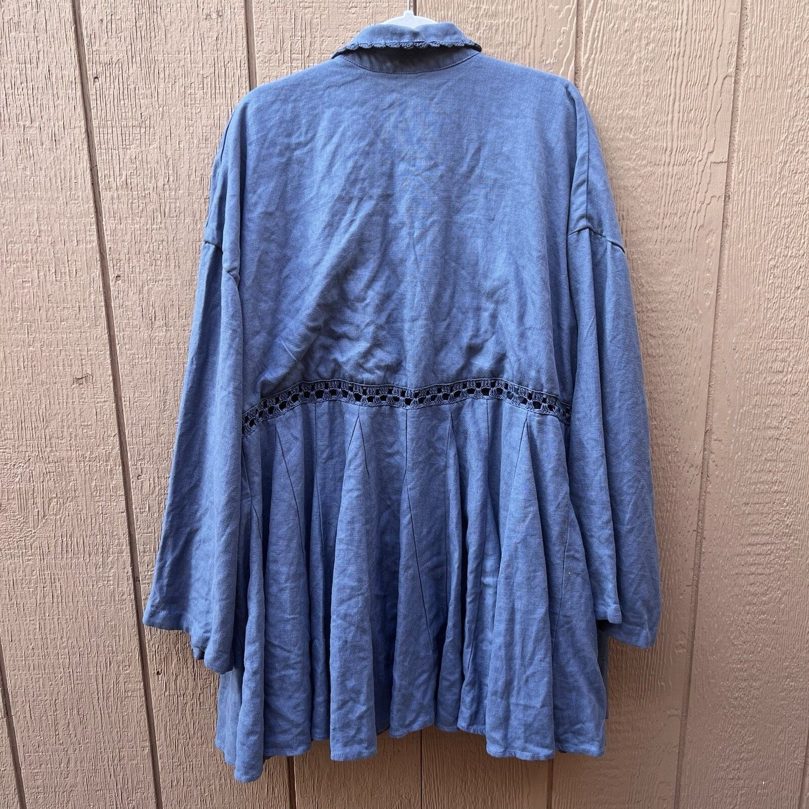 Free People NWT Free People (S) Linen Blend Mini Dress Oversized Size S / US 4 / IT 40 - 6 Thumbnail