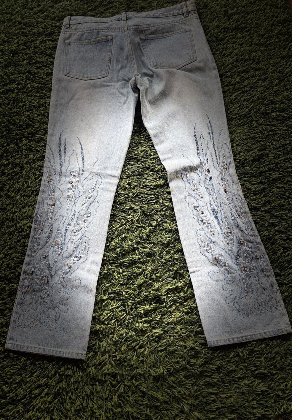 Other Renato Nucci Hand-Embroidered Couture Jeans (Rare 2002) Size 32" / US 10 / IT 46 - 2 Thumbnail