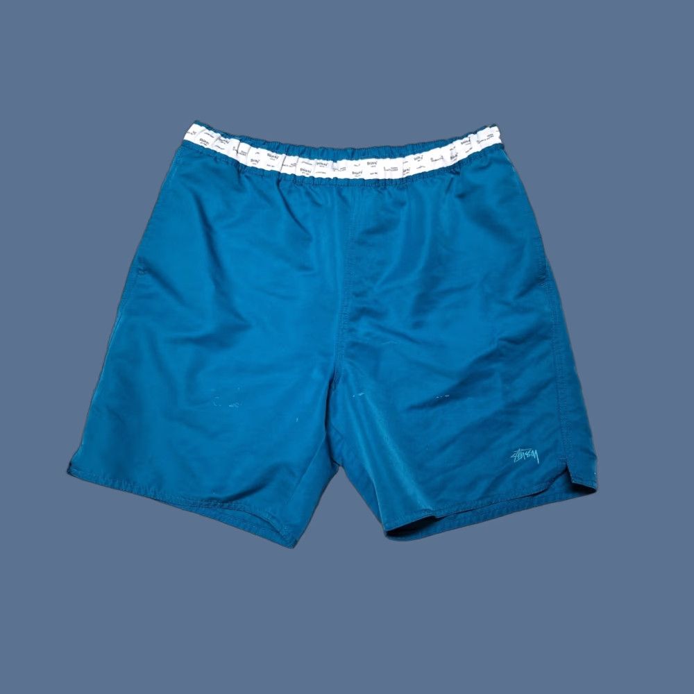Vintage VINTAGE Stussy Mens Blue Retro Basketball Shorts M RARE Athletic Shorts Size US 31 - 1 Thumbnail