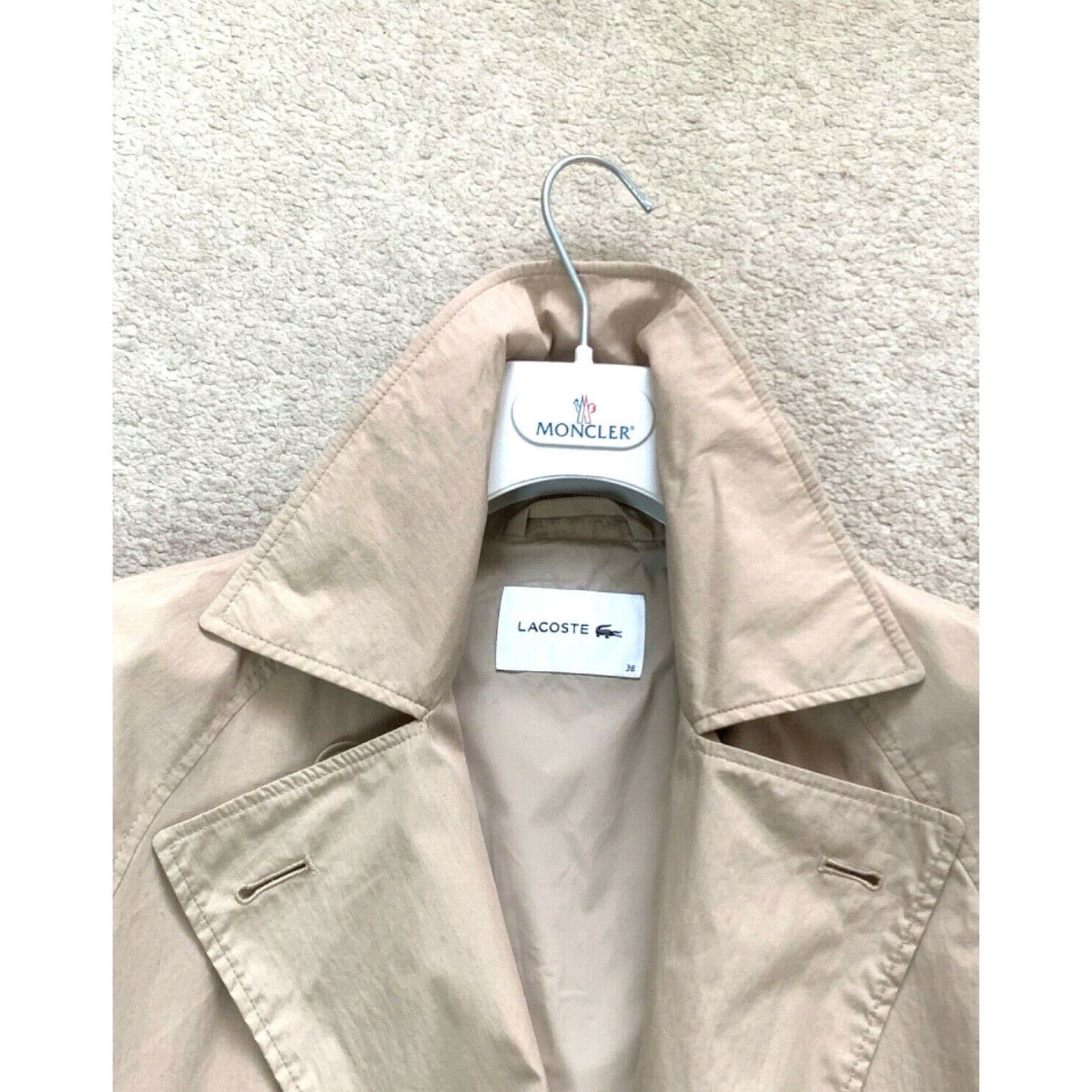 Lacoste Women's LACOSTE Long Trench Coat Jacket SZ EU 36 UK 8 US 4 S Size S / US 4 / IT 40 - 7 Thumbnail