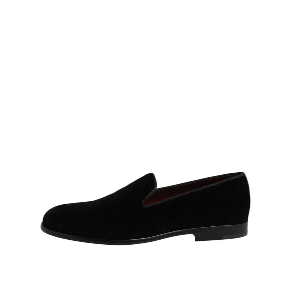 Dolce & Gabbana Dolce & Gabbana Black Velvet Slip On Loafers Formal Shoes Size US 7 / EU 40 - 6 Thumbnail