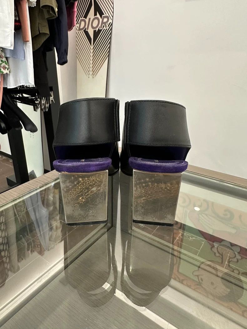 Celine Celine Black Purple High Heel Shoes Size US 7 / IT 37 - 4 Thumbnail