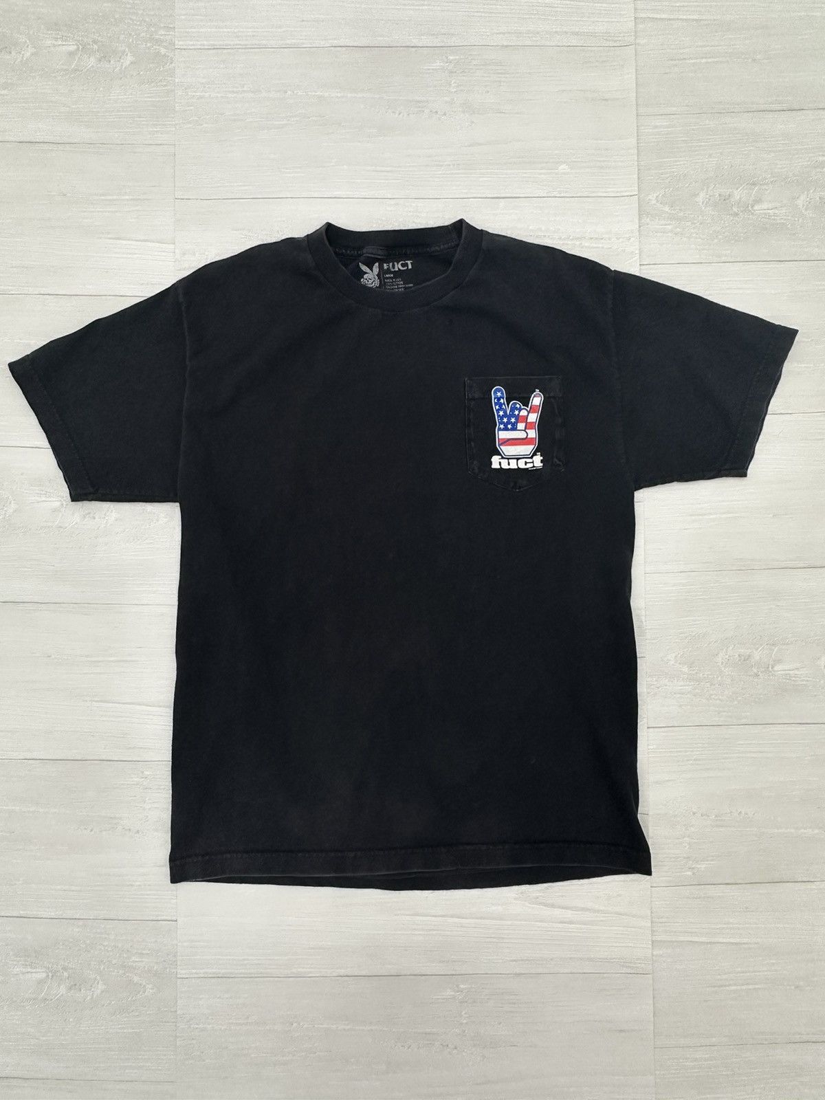 FUCT Fuct " Horned " USA America Hands Tee Black Sz. Large L Size US L / EU 52-54 / 3 - 3 Thumbnail