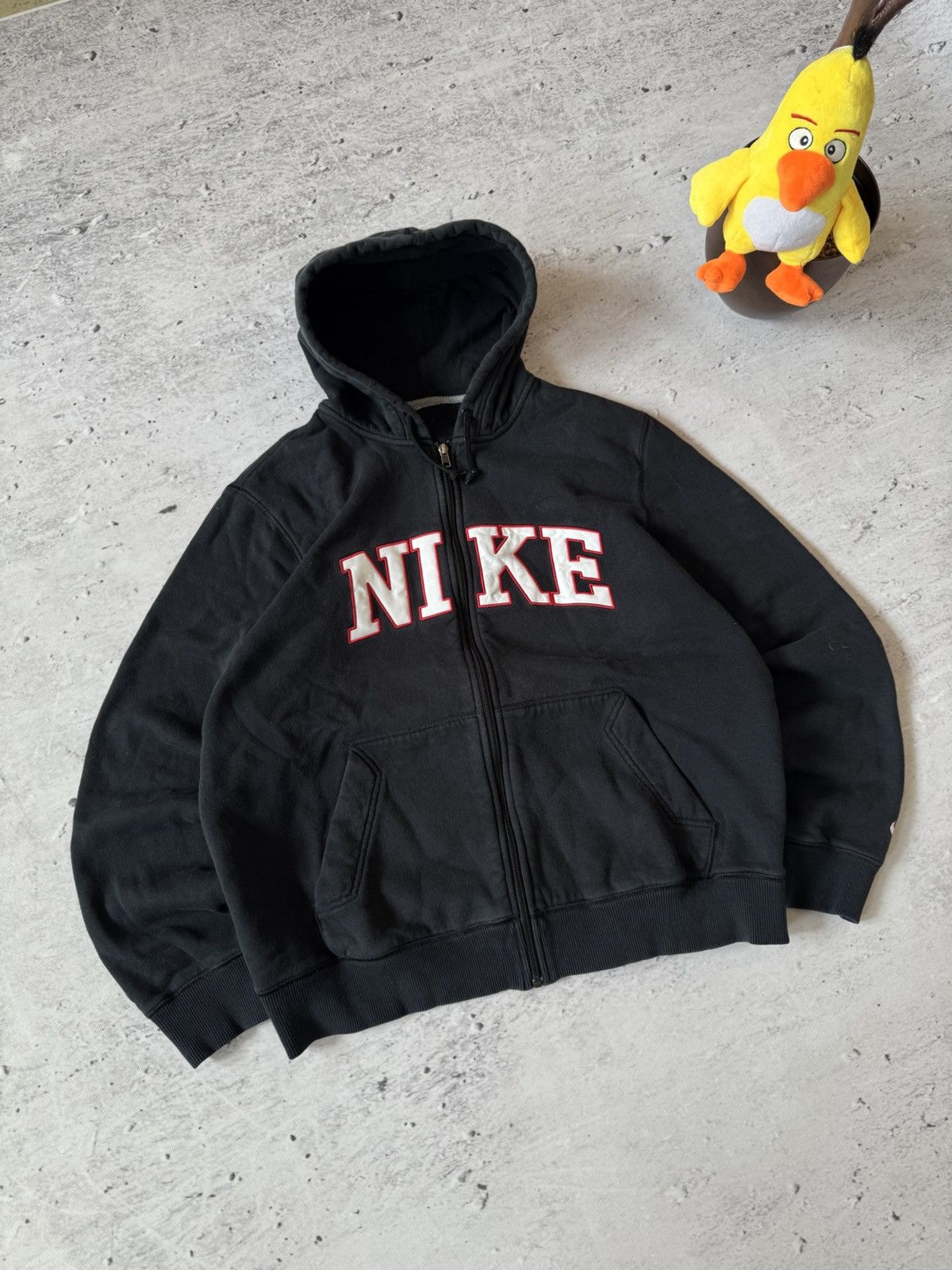 Nike × Vintage NIKE VINTAGE 00s y2k OVERSIZE BAGGY ZIP HOODIE CENTER LOGO Size US L / EU 52-54 / 3 - 1 Thumbnail