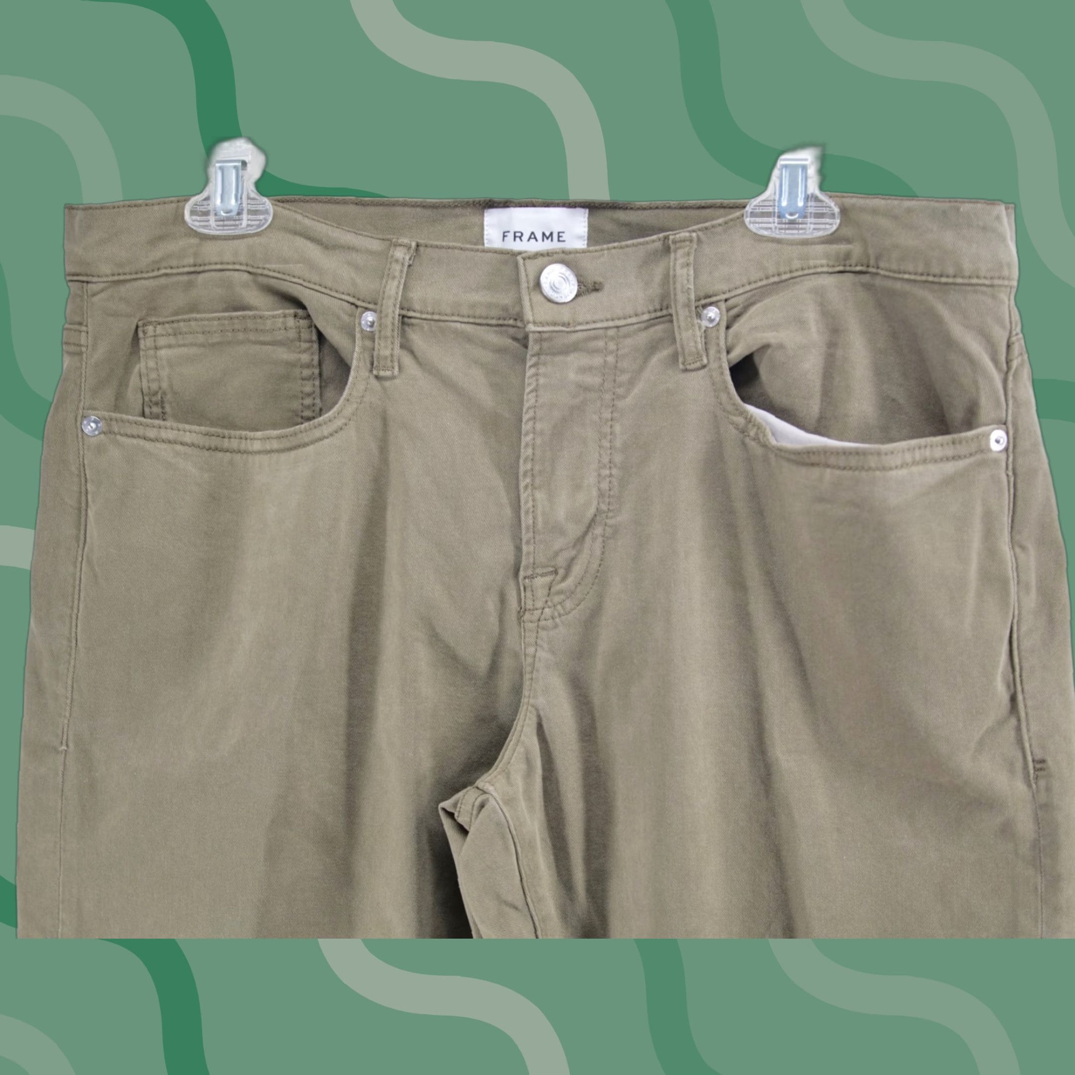 Frame Jeans Pants Men Brown L'Homme Slim Fit Mid Rise Size 36 Slim Tapered 33in 10-12 in Cotton Blend Regular Inseam 33in Mens