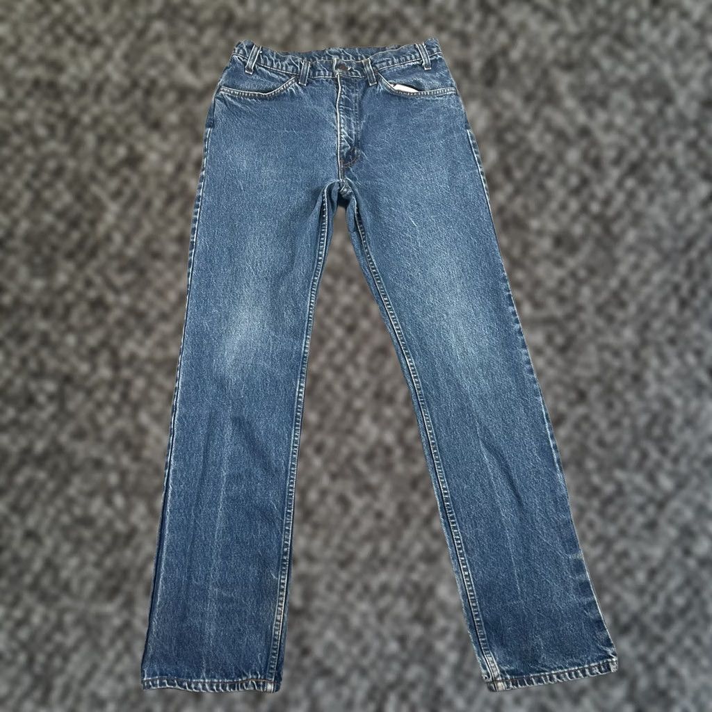 Levi's VINTAGE Levi's Jeans Men's 34x34 Blue Straight 575 80s USA Leather Orange Tab Faded Denim Cotton 5-Pocket Mens Regular Inseam 33 Stretch/Non-Stretch? Size US 33 - 1 Thumbnail