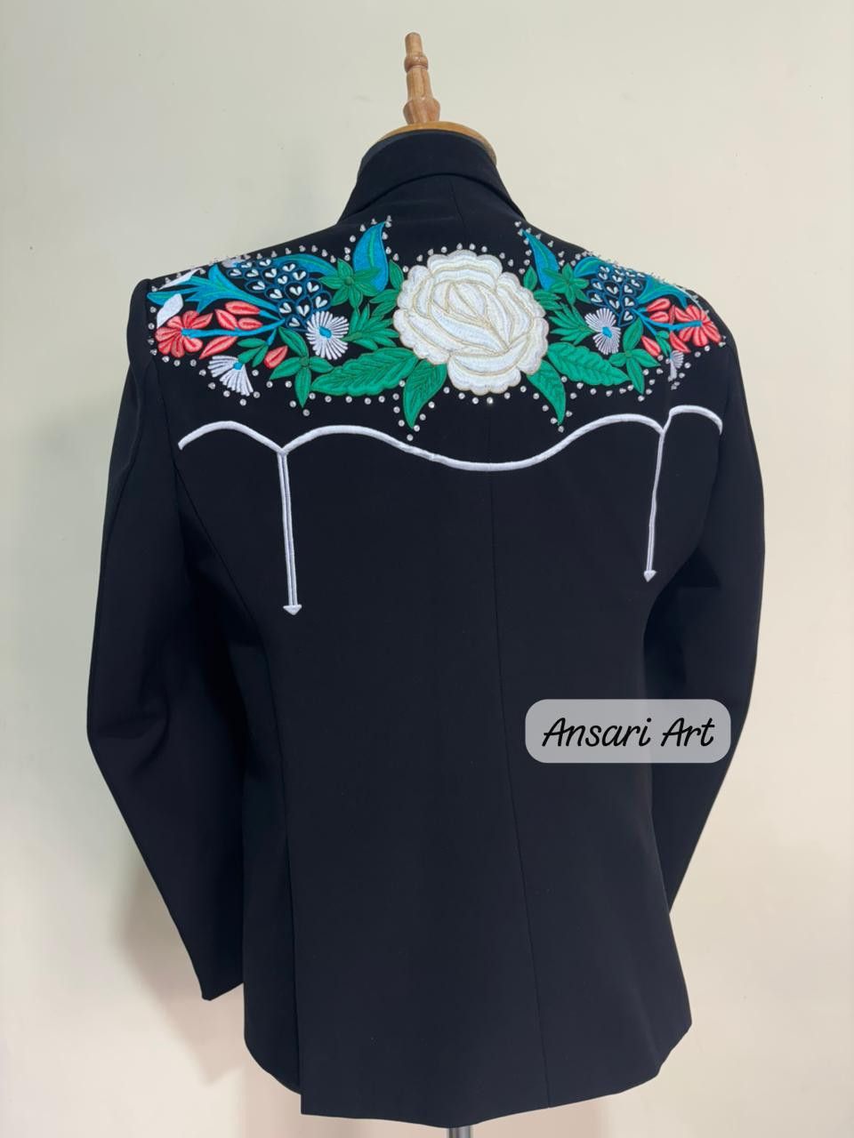 Other Men 2PC Customized Cactus embroidery western Nudie outfit Size 46S - 5 Thumbnail