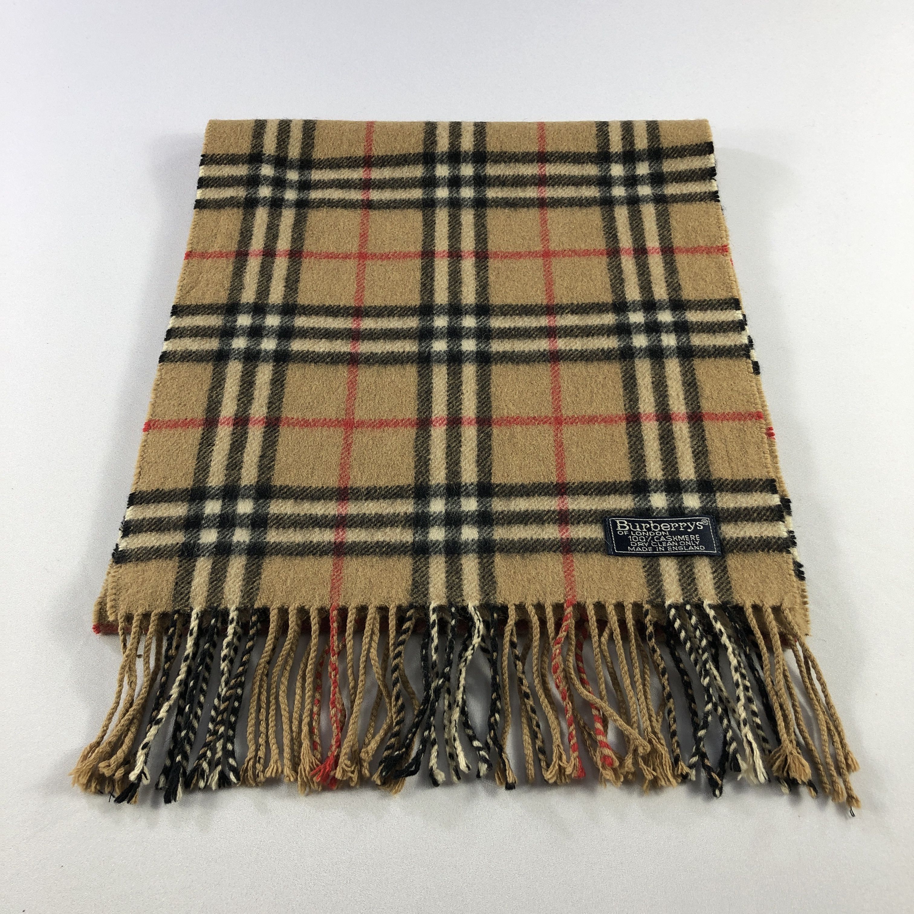 Burberry Burberry Tan Nova Check Cashmere Scarf Muffler V2836 Size ONE SIZE - 3 Thumbnail