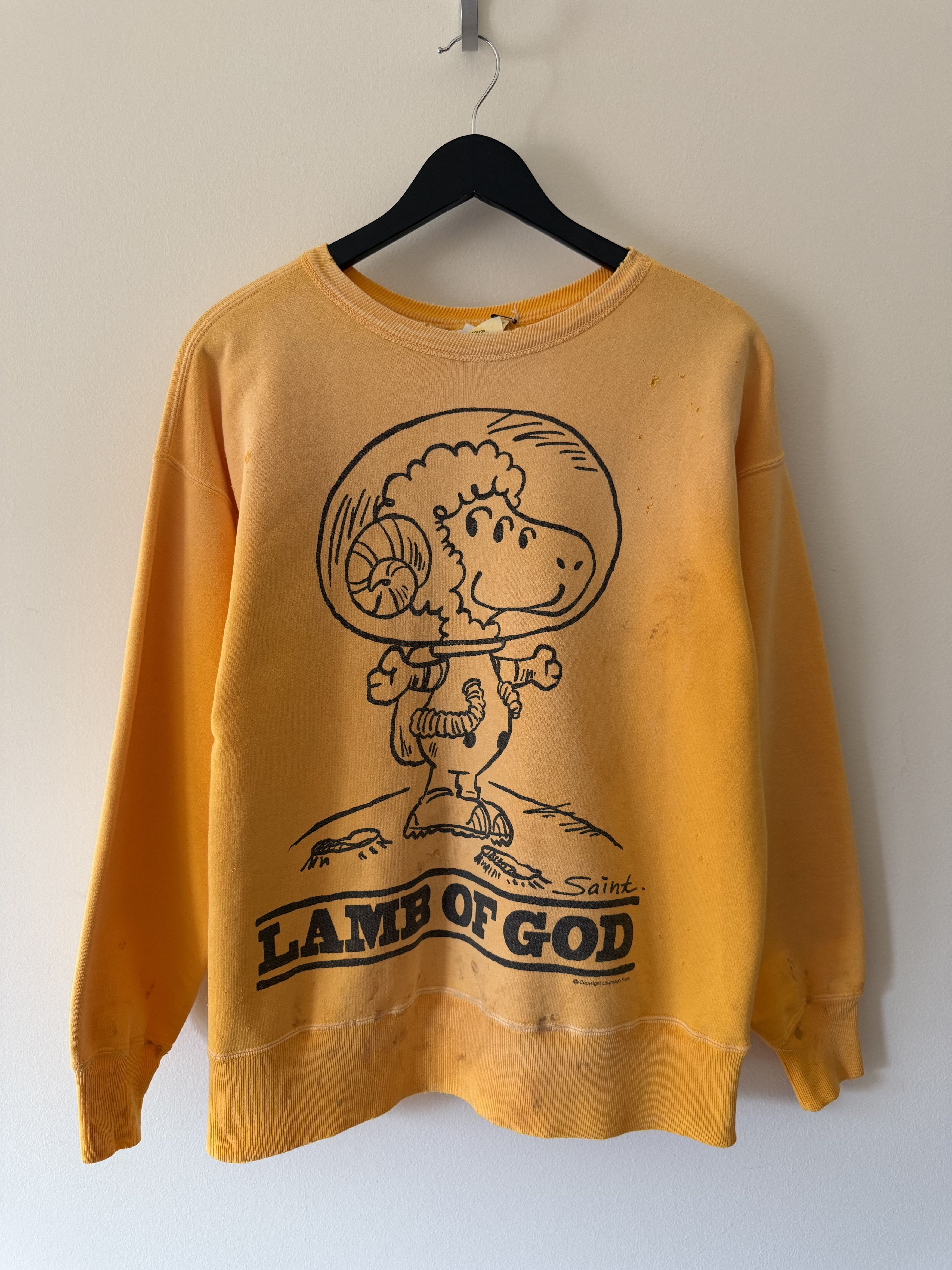 Saint Michael Saint Michael “Lamb of God” Peanuts Crewneck | Grailed