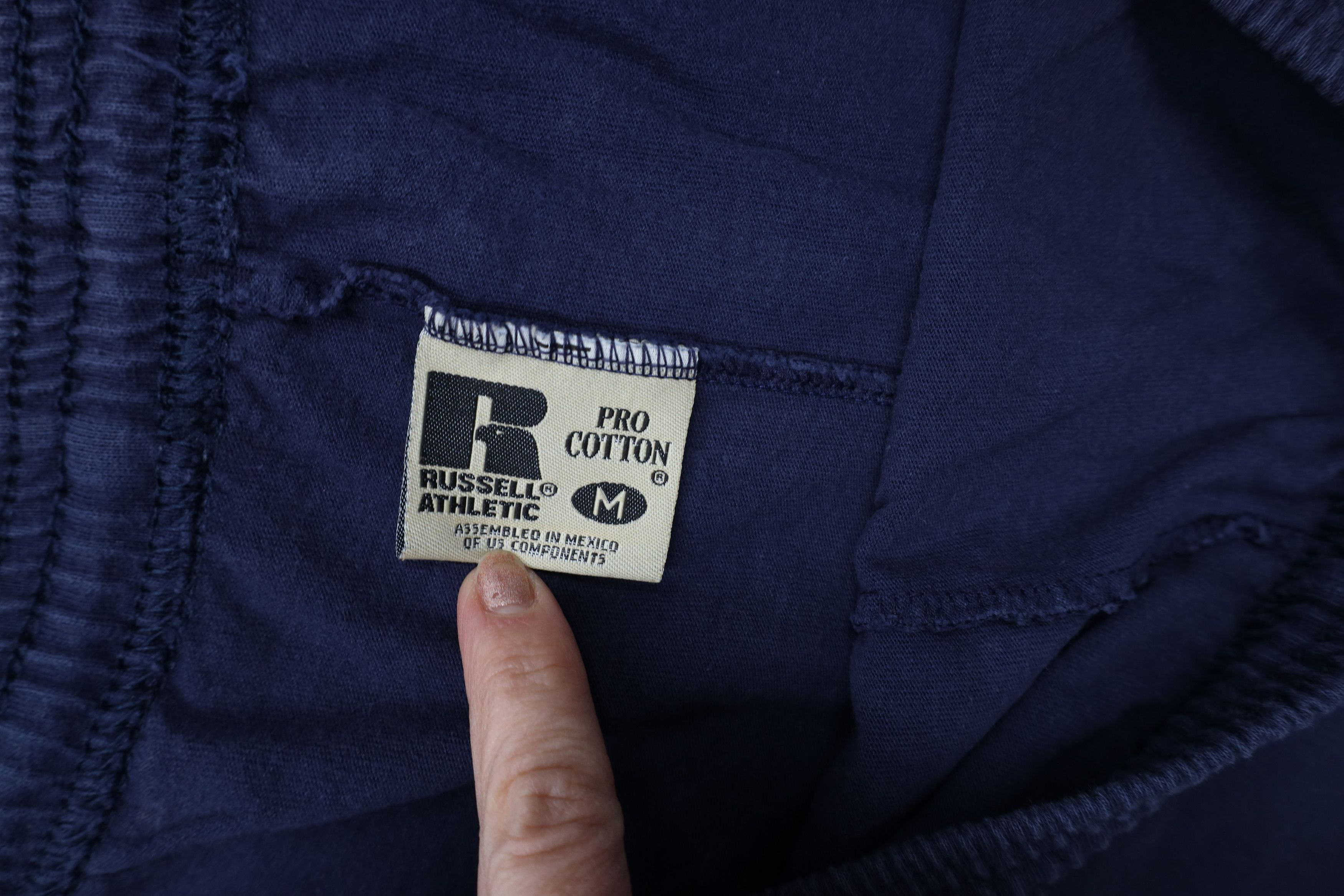 Russell Athletic × Vintage Vintage 90s Russell Athletic Above Knee Shorts Blue Cotton Size US 32 / EU 48 - 9 Thumbnail