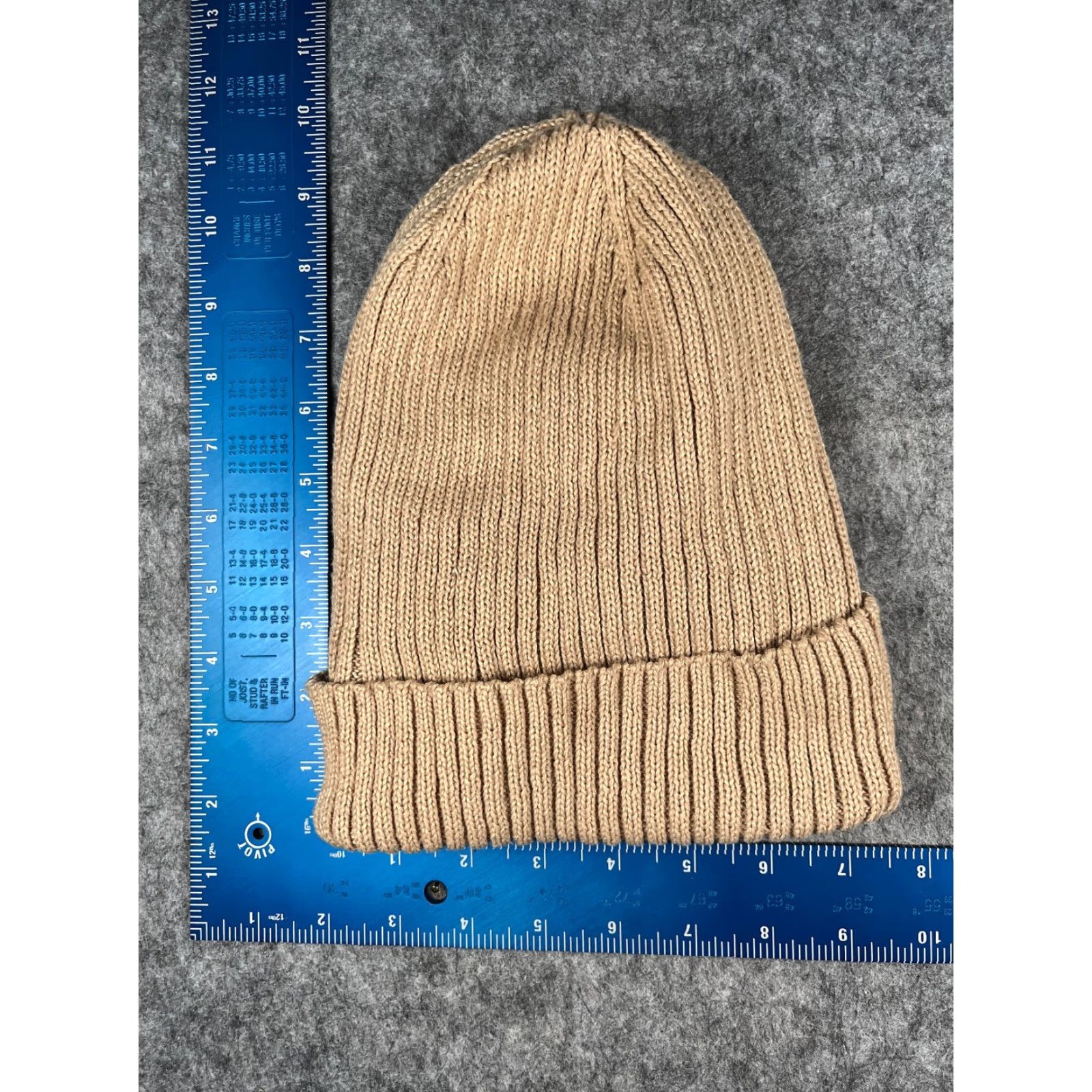 George George Beanie Toque Adult One Size Beige Ribbed Knit 100% Polyester Lined Shirt Mens Hat Beanie Beige Outdoor Ski Logo 90s (if applicable) Size ONE SIZE - 3 Thumbnail