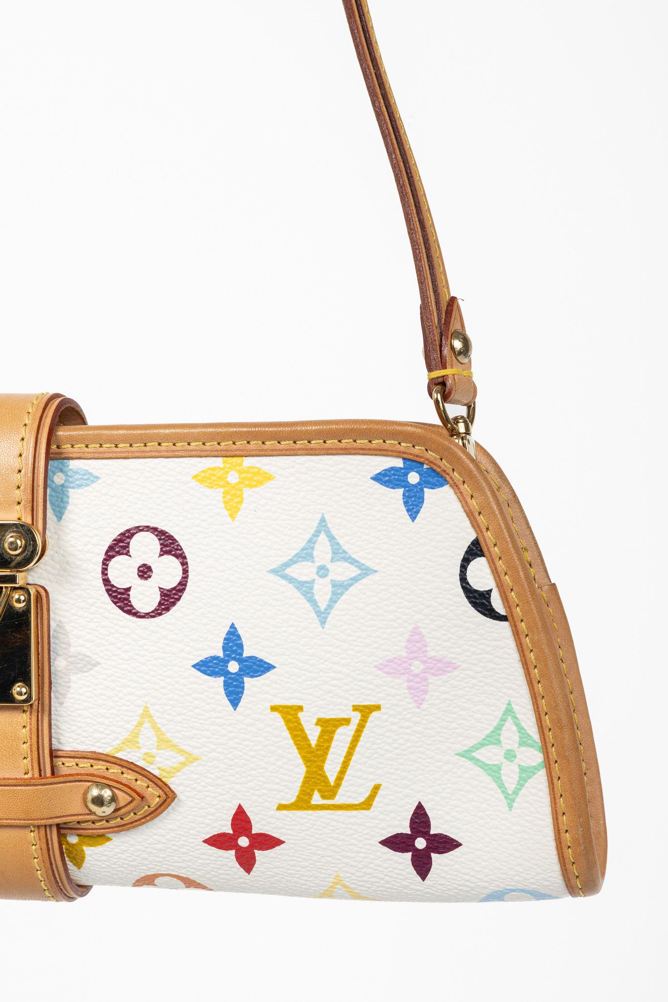 Louis Vuitton × Takashi Murakami Louis Vuitton Shirley White Multicolore Monogram Handbag Size ONE SIZE - 6 Thumbnail