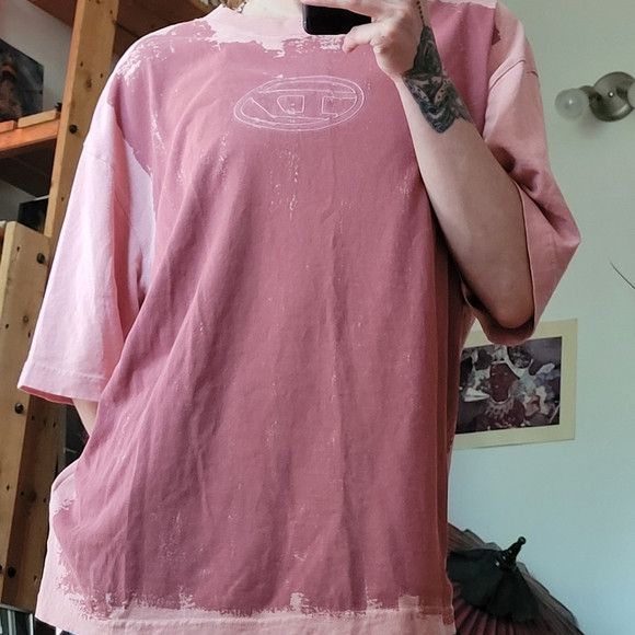 Diesel Diesel 2 Tones Of Pink Oversized Short Sleeve Tshirt - S Size US S / EU 44-46 / 1 - 6 Thumbnail