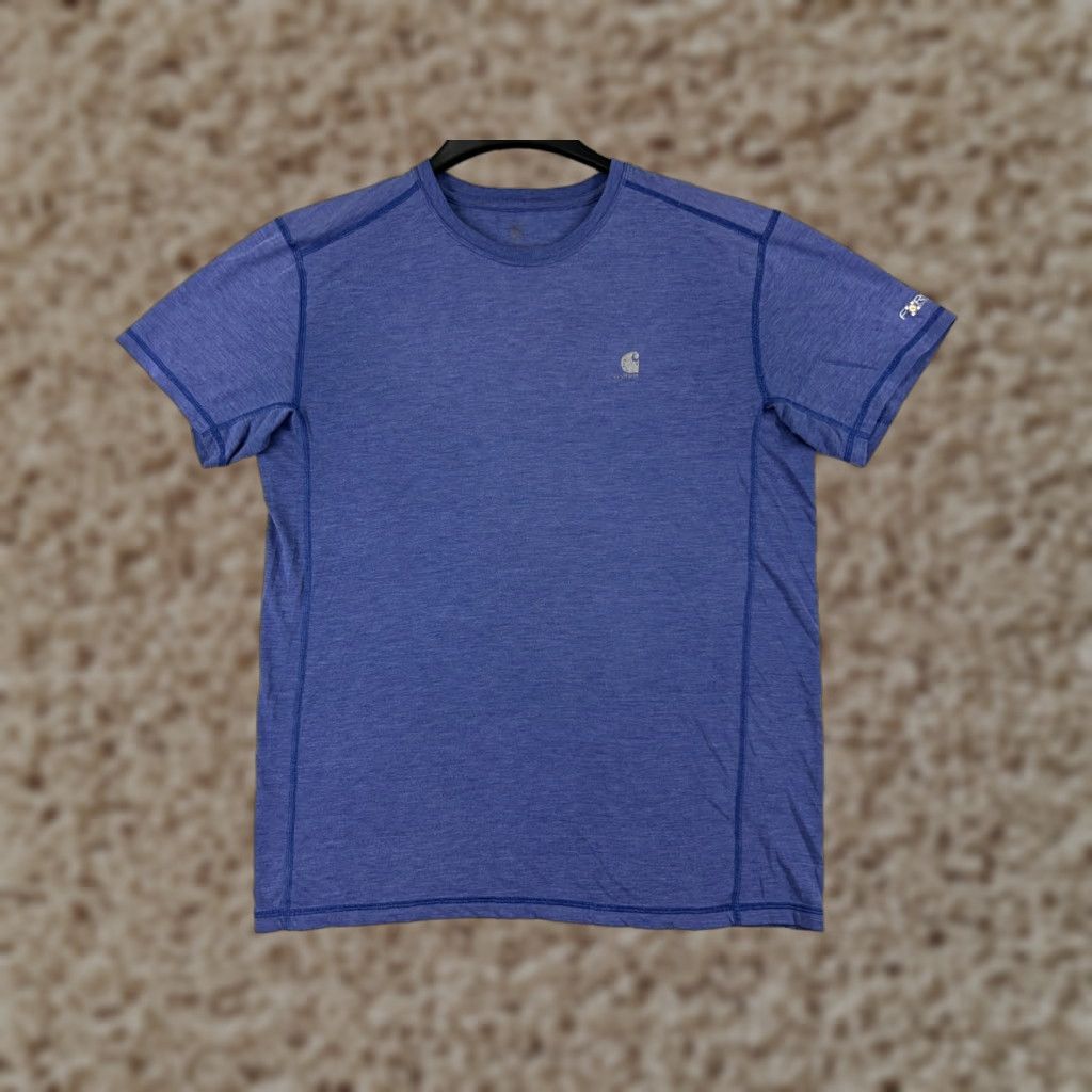 Carhartt VINTAGE Carhartt Shirt Men Medium Blue FORCE Polyester Blend Workwear Crew Short Sleeve Size US M / EU 48-50 / 2 - 1 Thumbnail