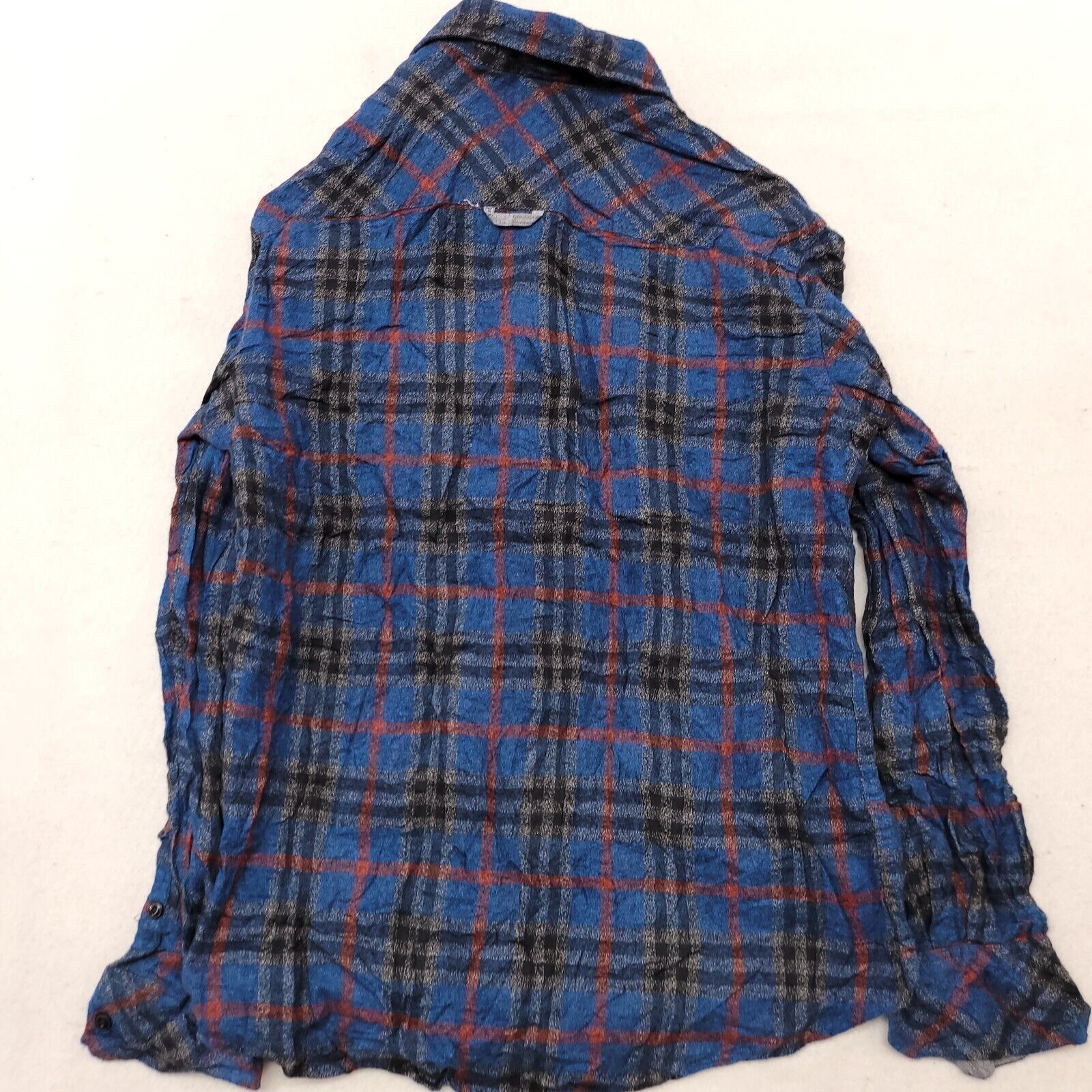 PD&C pd & c Tartan Flannel Button Up Shirt Mens Size M Blue Black Size US M / EU 48-50 / 2 - 10 Thumbnail