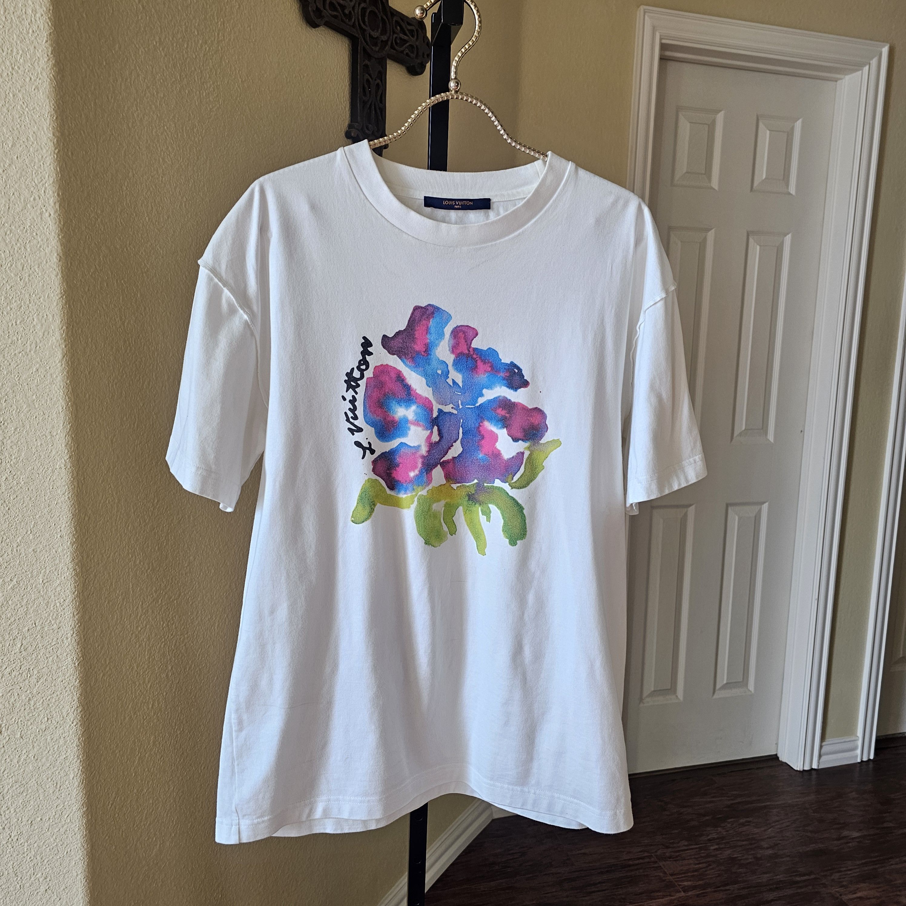 LOUIS VUITTON Men's LOUIS Print Pattern T-shirt Size M