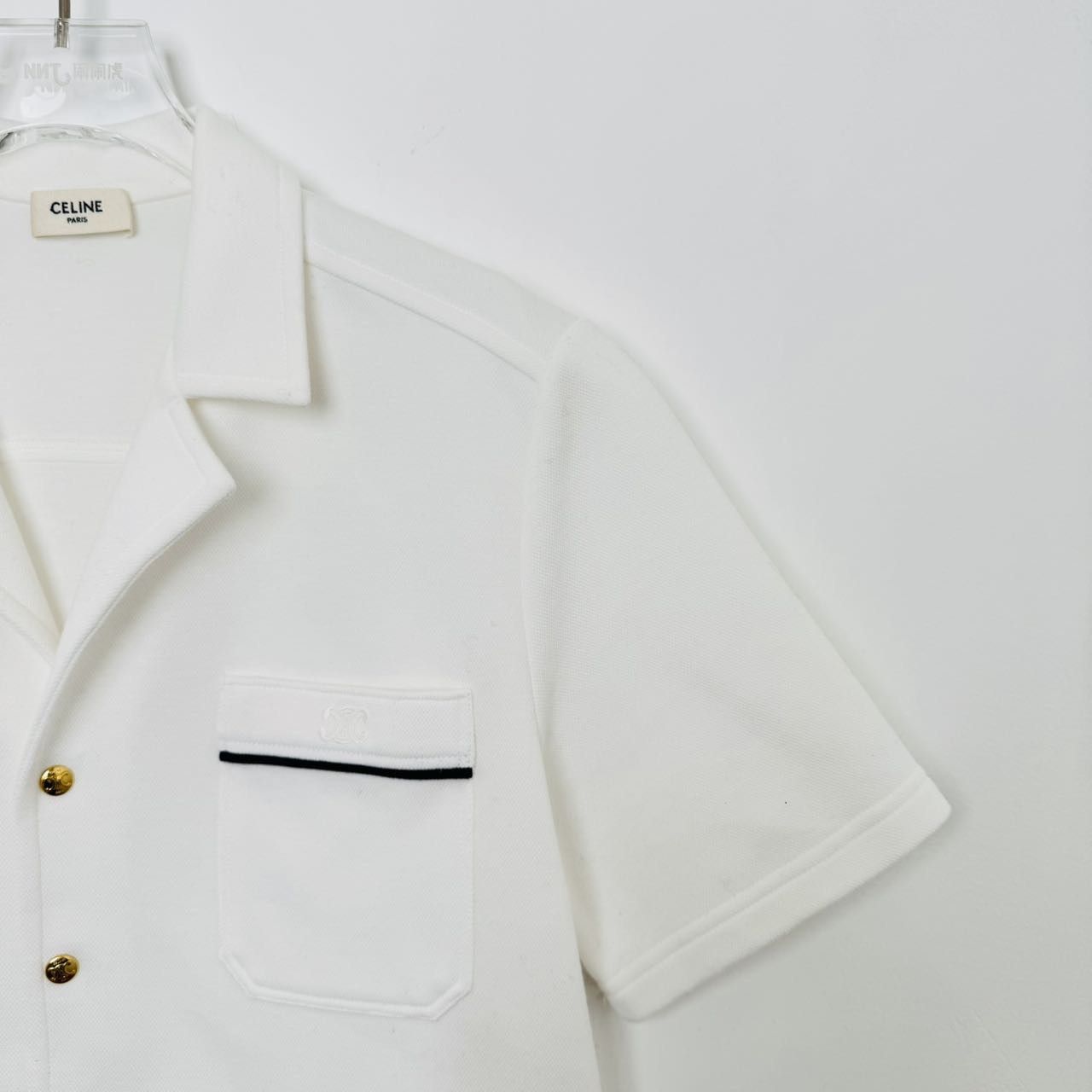 Celine CELINE Single-breasted Lapel Short Sleeve Shirt K26WX Size M / US 6-8 / IT 42-44 - 3 Thumbnail