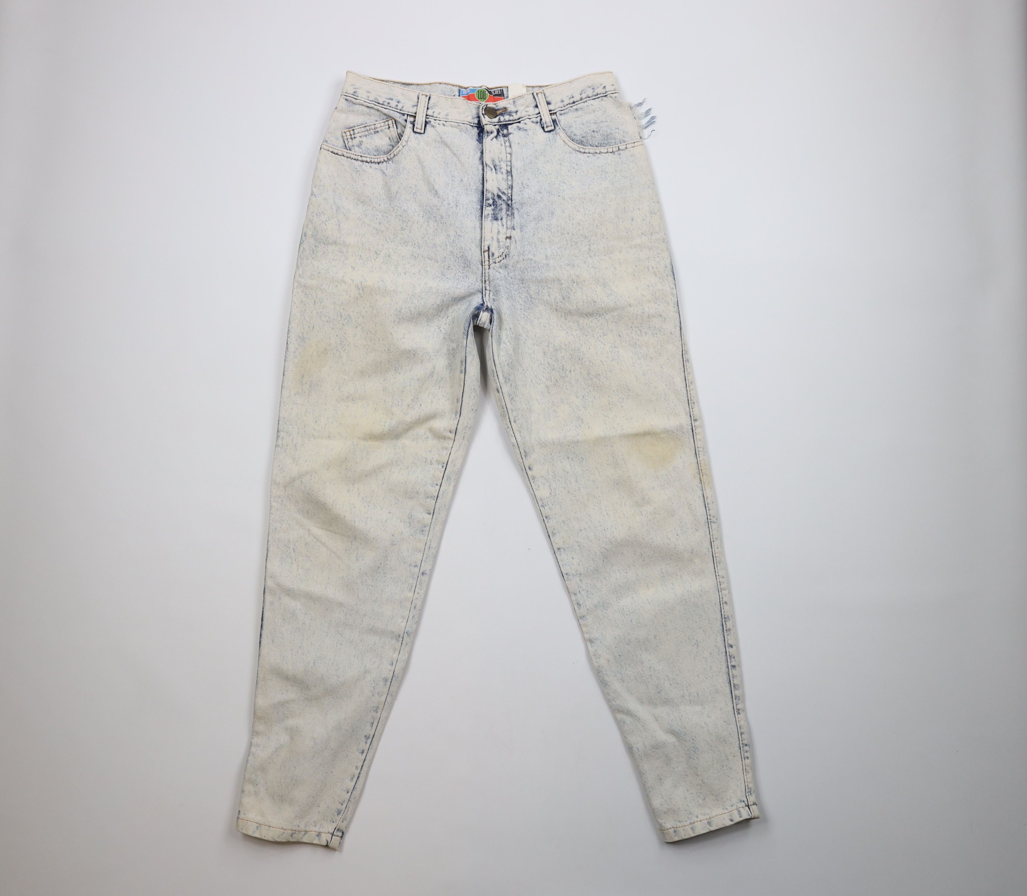Vintage Vintage 90s IOU Streetwear Acid Wash Tapered Leg Denim Jeans Size 34" / US 12 / IT 48 - 1 Thumbnail