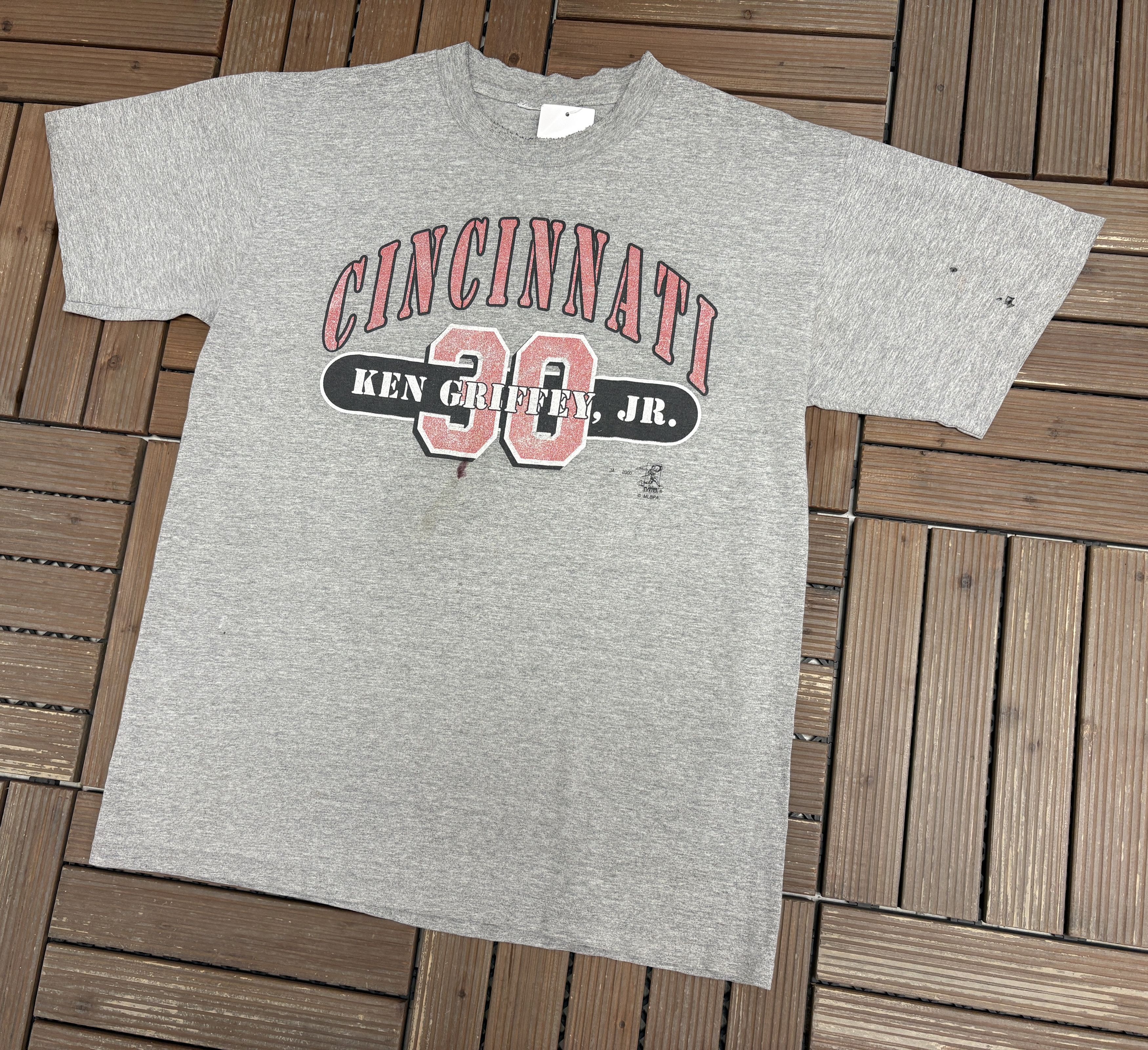 Vintage Cincinnati Reds Ken Griffey Jr. Vintage Grey T-Shirt Tee Size US L / EU 52-54 / 3 - 4 Thumbnail