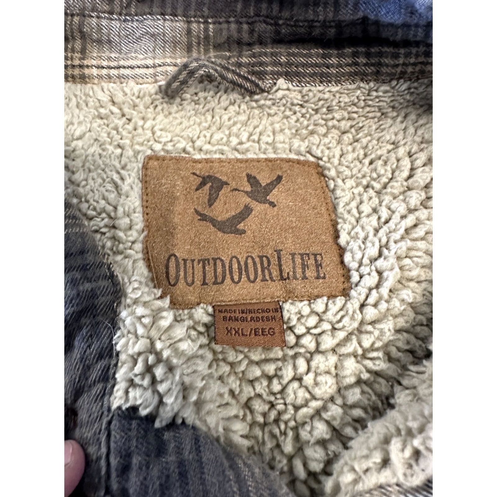 Vintage Outdoor Life Jacket Sherpa Lined Flannel Shirt 2XL Gray Mens Size US XXL / EU 58 / 5 - 3 Thumbnail