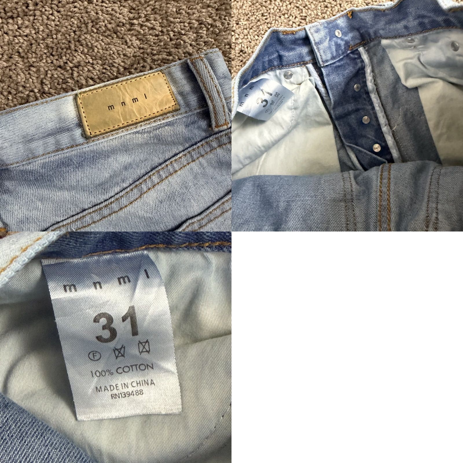 MNML MNML Jeans Mens 31 Straight Slim Fit Halloween Light Wash Denim 31x36 Jeans Mens Slim Halloween MNML Blue 90s Style (No extra info) Size US 30 / EU 46 - 9 Thumbnail