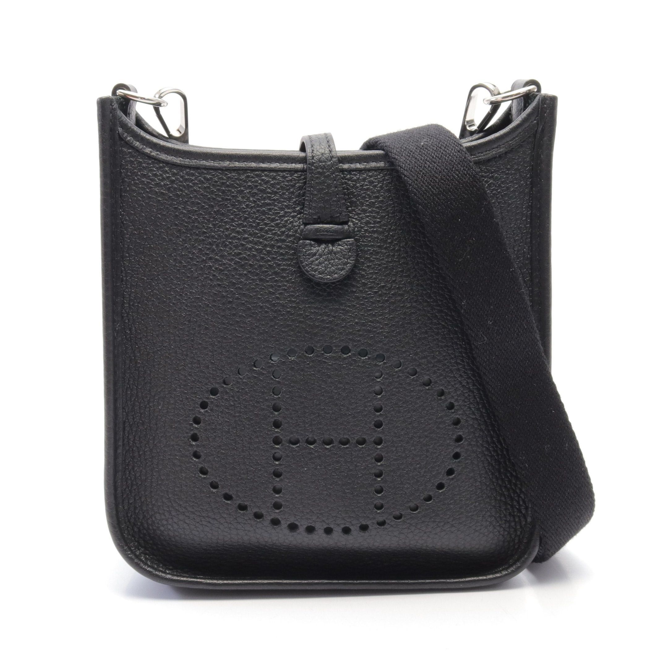 Hermes Hermes Evelyn Tpm Shoulder Bag Clemence Leather Black Silver Hardware Z Stamp Size ONE SIZE - 1 Thumbnail