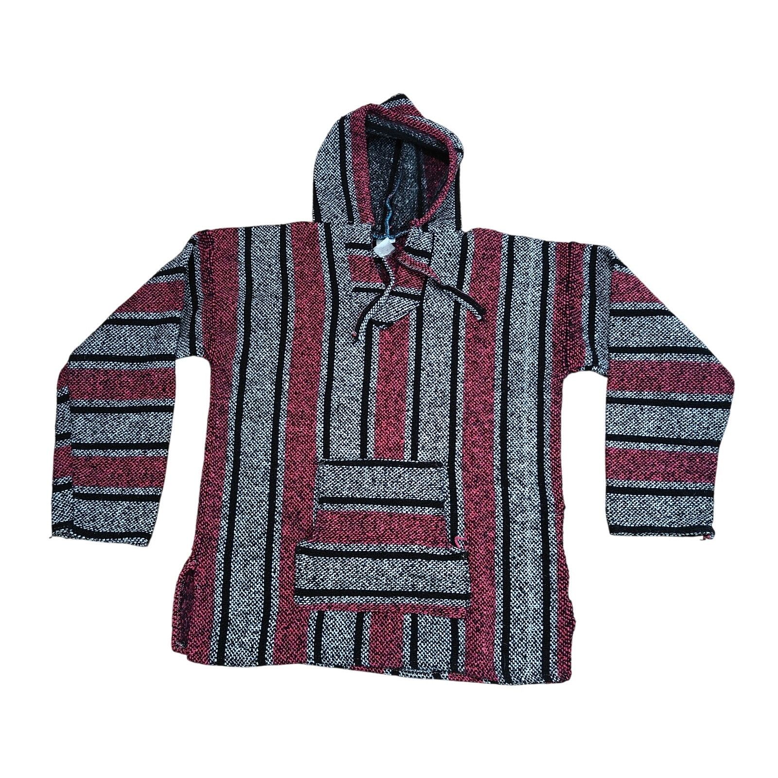 Vintage Vtg Vel-Mex Mens Striped Pullover Drug Rug Hippie Surfer Y2K Size US L / EU 52-54 / 3 - 1 Thumbnail