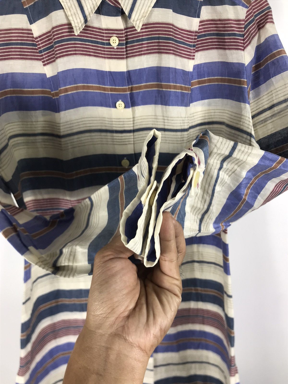 Givenchy ⚡️Vintage Givenchy Boutiques Striped Button Up Long Sleeve Size M / US 6-8 / IT 42-44 - 6 Thumbnail