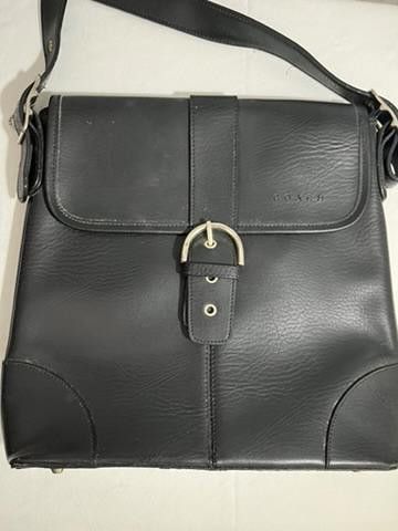 Coach Stylish Coach Black Leather Handbag Size ONE SIZE - 8 Thumbnail