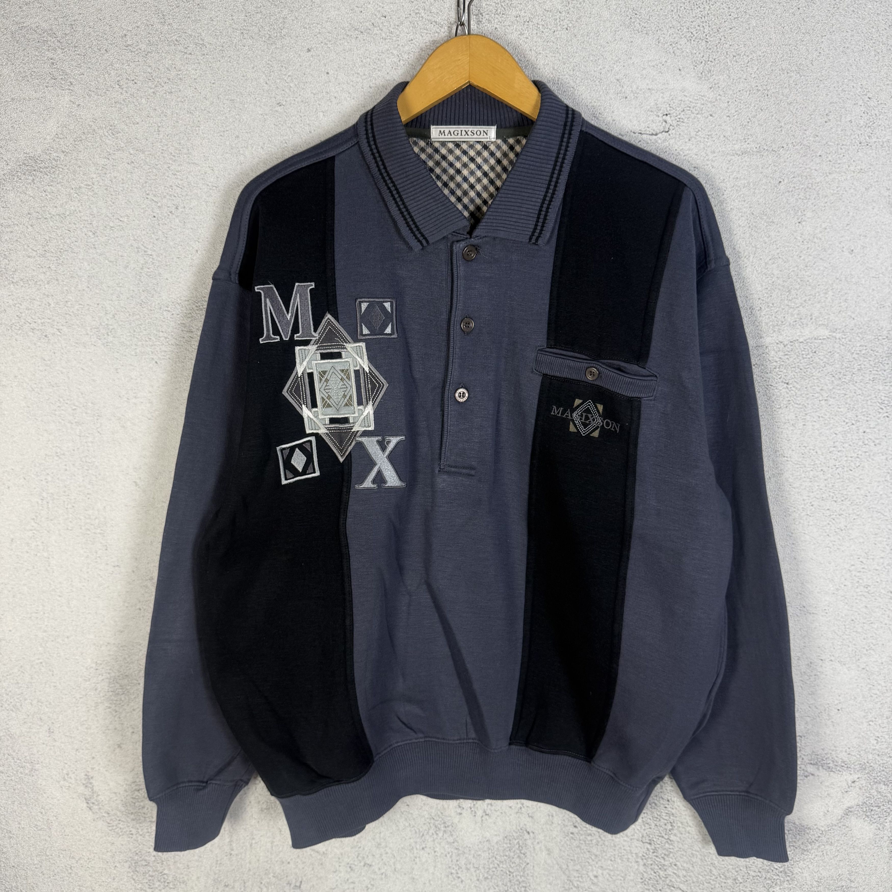Vintage Vintage Magixson Collared Sweatshirt Crewneck Size US L / EU 52-54 / 3 - 1 Thumbnail