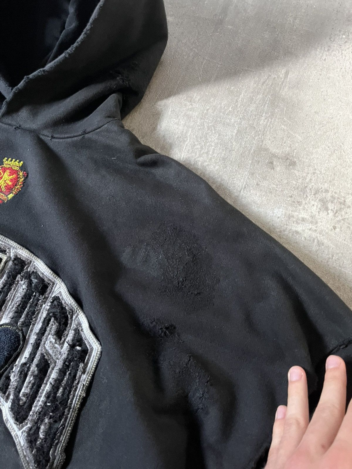 Balenciaga Balenciaga Skater hoodie black distressed rare Size US XL / EU 56 / 4 - 7 Thumbnail