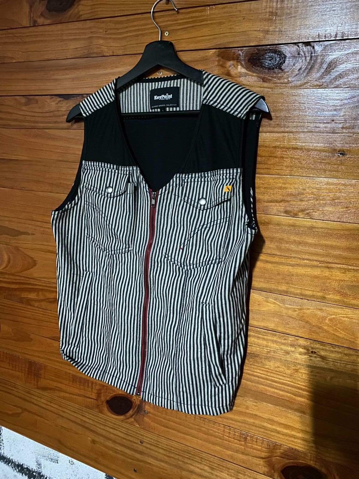 Japanese Brand KeyPoint Original Collection Workwear Vest Japanese Striped Size US L / EU 52-54 / 3 - 4 Thumbnail
