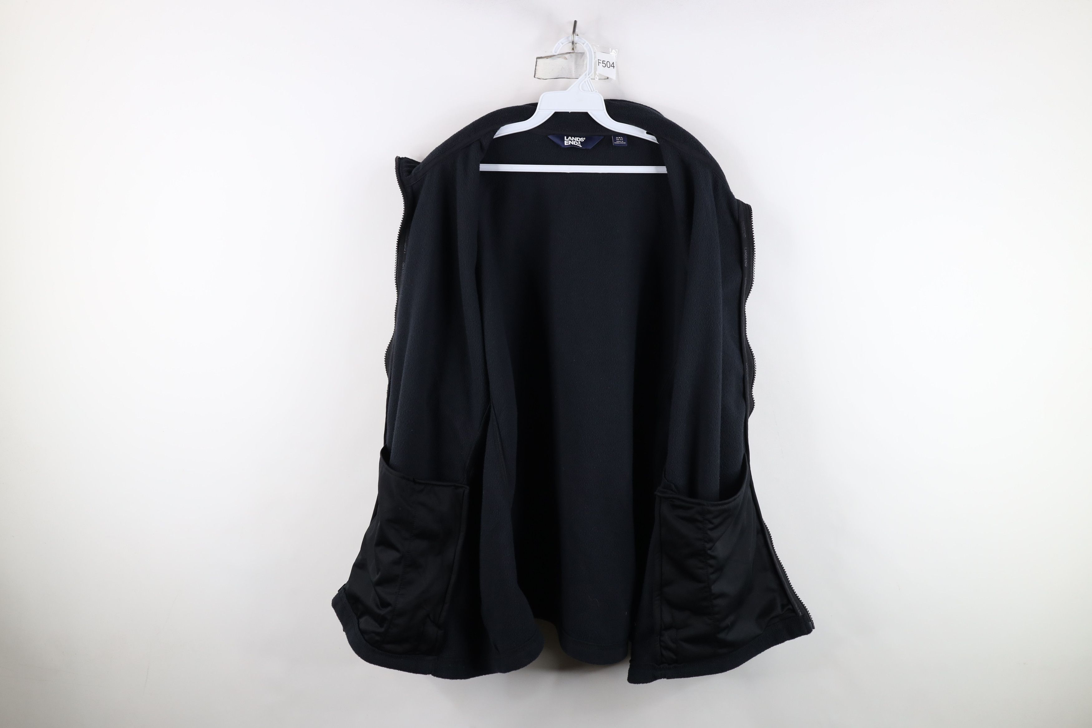 Lands' End Vintage Y2K Lands End Blank Full Zip Fleece Jacket Dark Blue Size US XXL / EU 58 / 5 - 10 Thumbnail