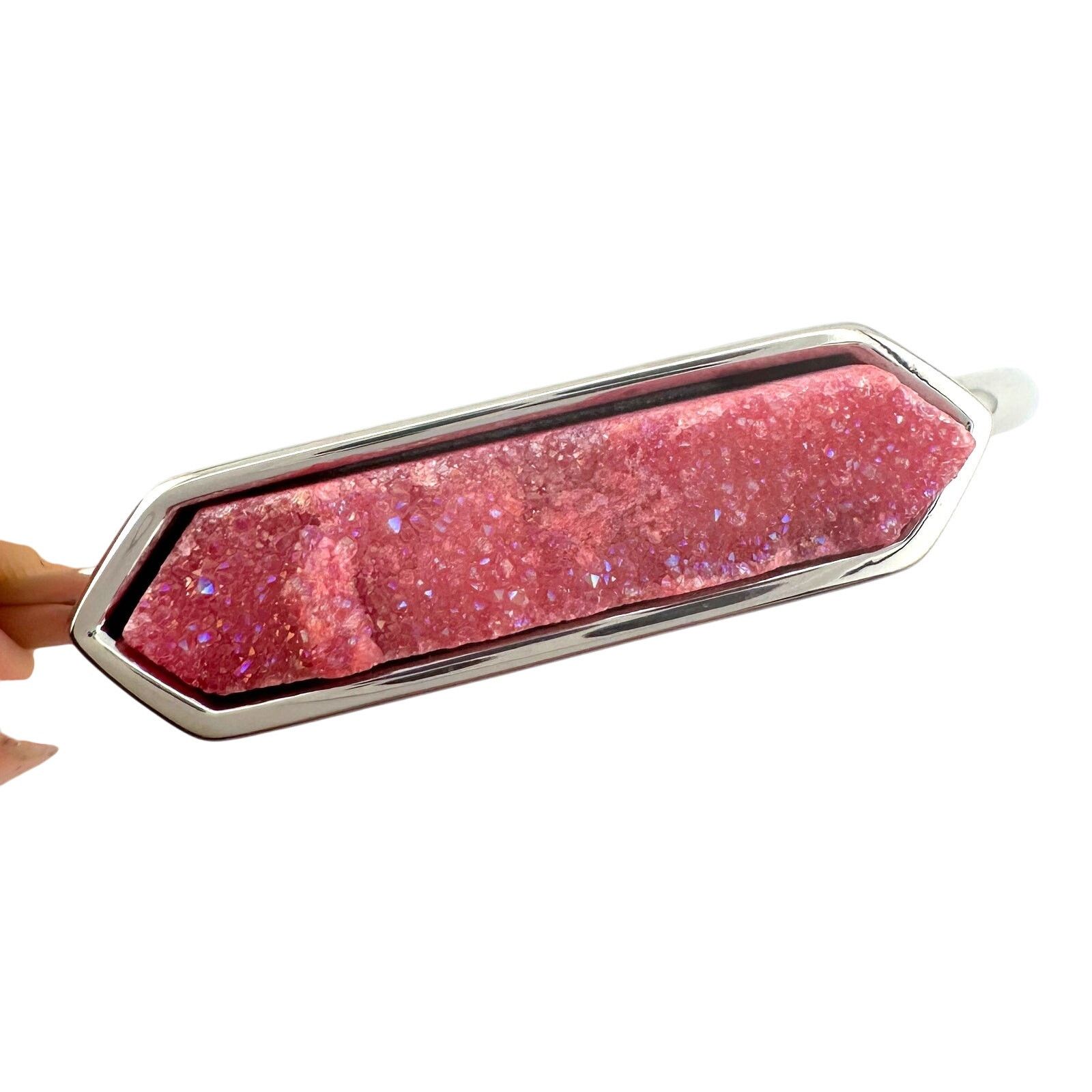 Other Kinsley Armelle Pink Blush Quartz Silver Ion Plated Bangle Size ONE SIZE - 6 Thumbnail