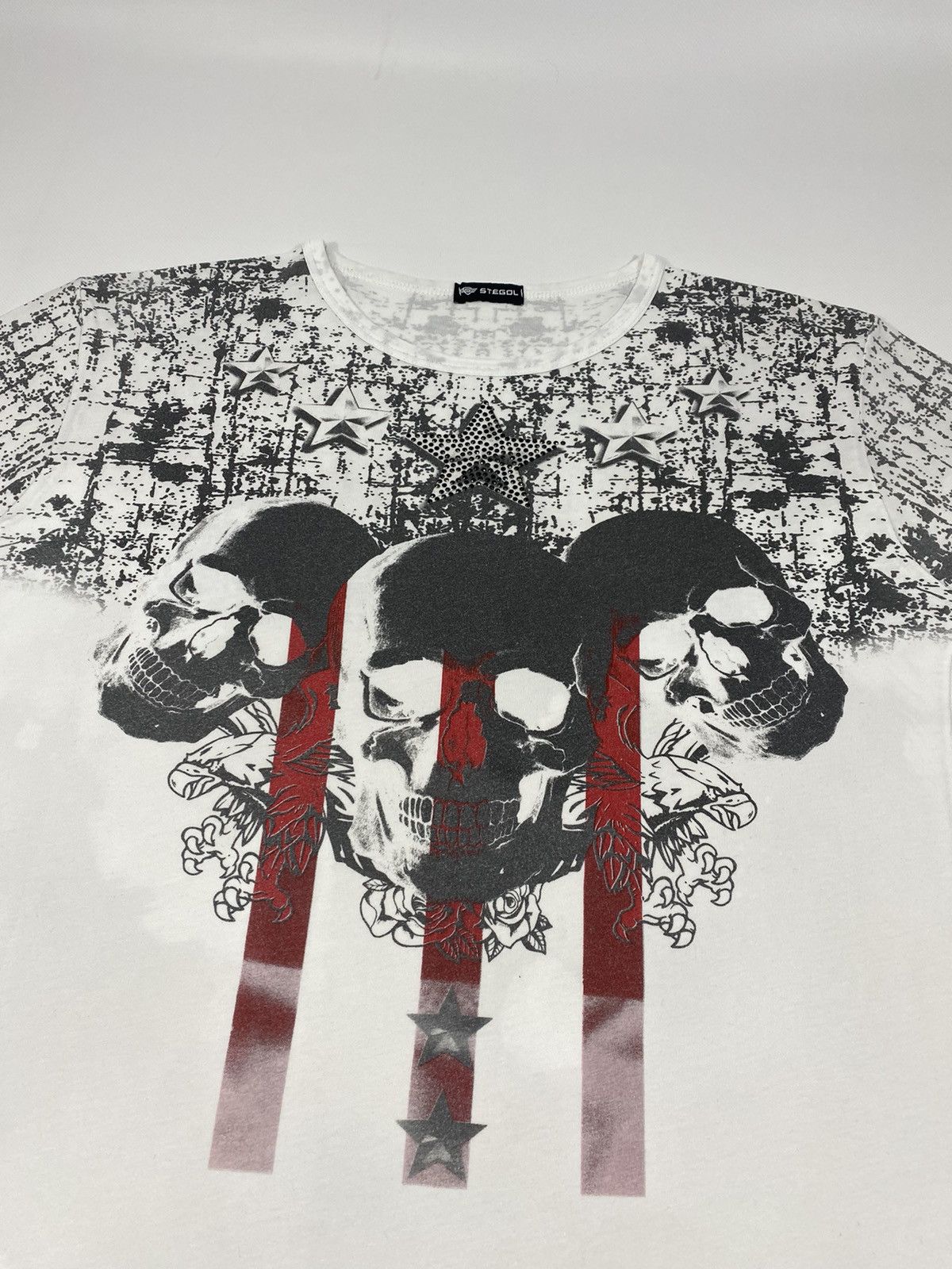 Vintage LASTDROP🔥 Y2K Skulls Stars Roses Jesse Pinkman Style T-shirt Size US M / EU 48-50 / 2 - 5 Thumbnail