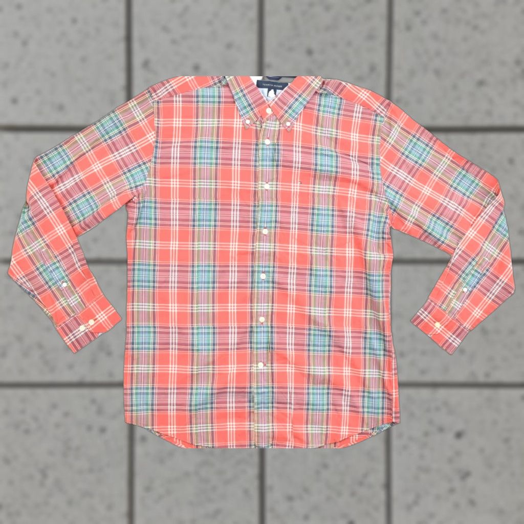 Tommy Hilfiger Tommy Hilfiger Shirt Mens L Red Blue Green Plaid Long Sleeve Button Down Casual Pocket Cotton Woven Buttons Multicolor Tommy Jeans Style Size US L / EU 52-54 / 3 - 1 Thumbnail