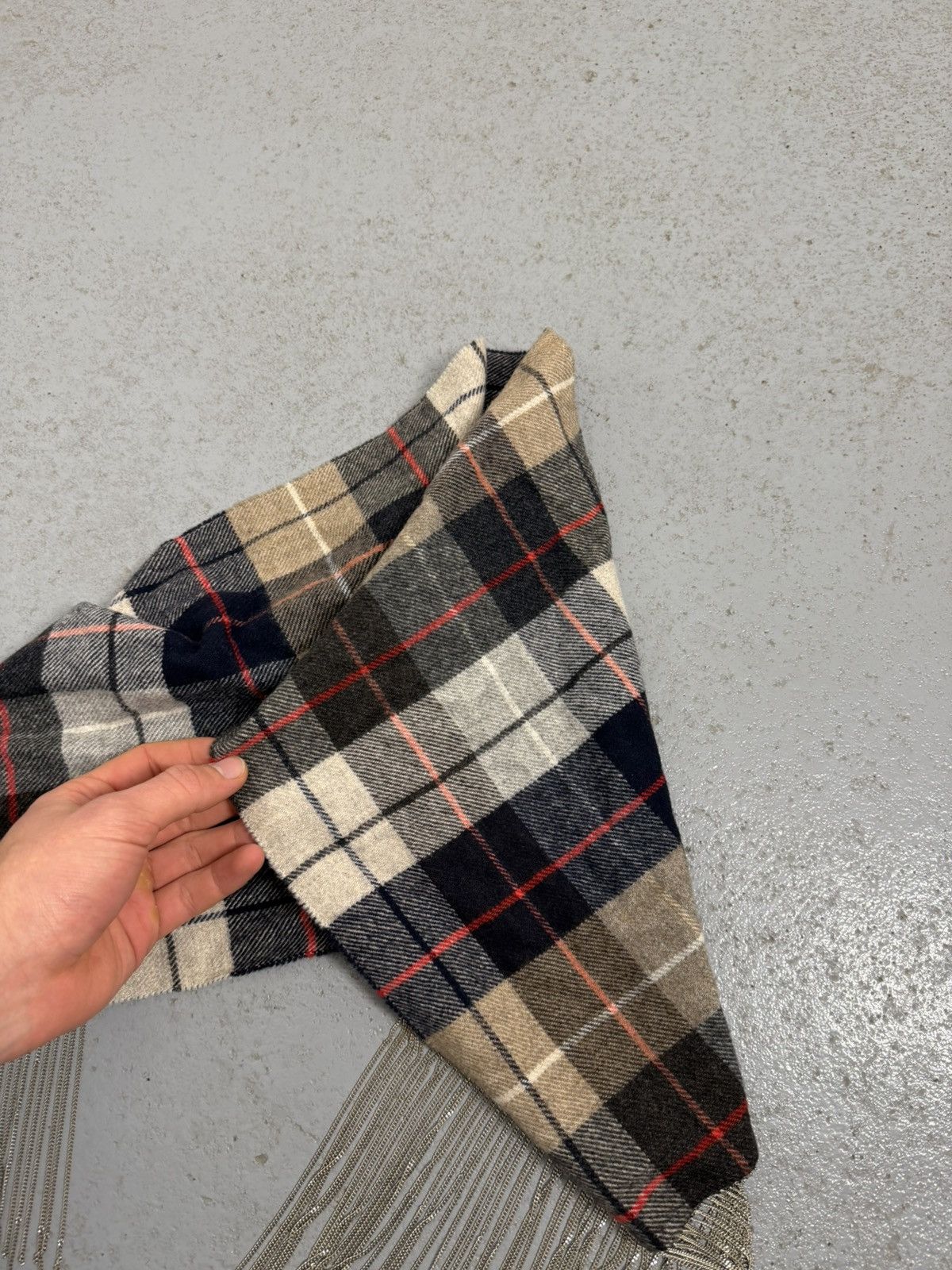 Maison Margiela Maison Margiela Metal Chain Fringe Checkered Scarf Size ONE SIZE - 13 Thumbnail
