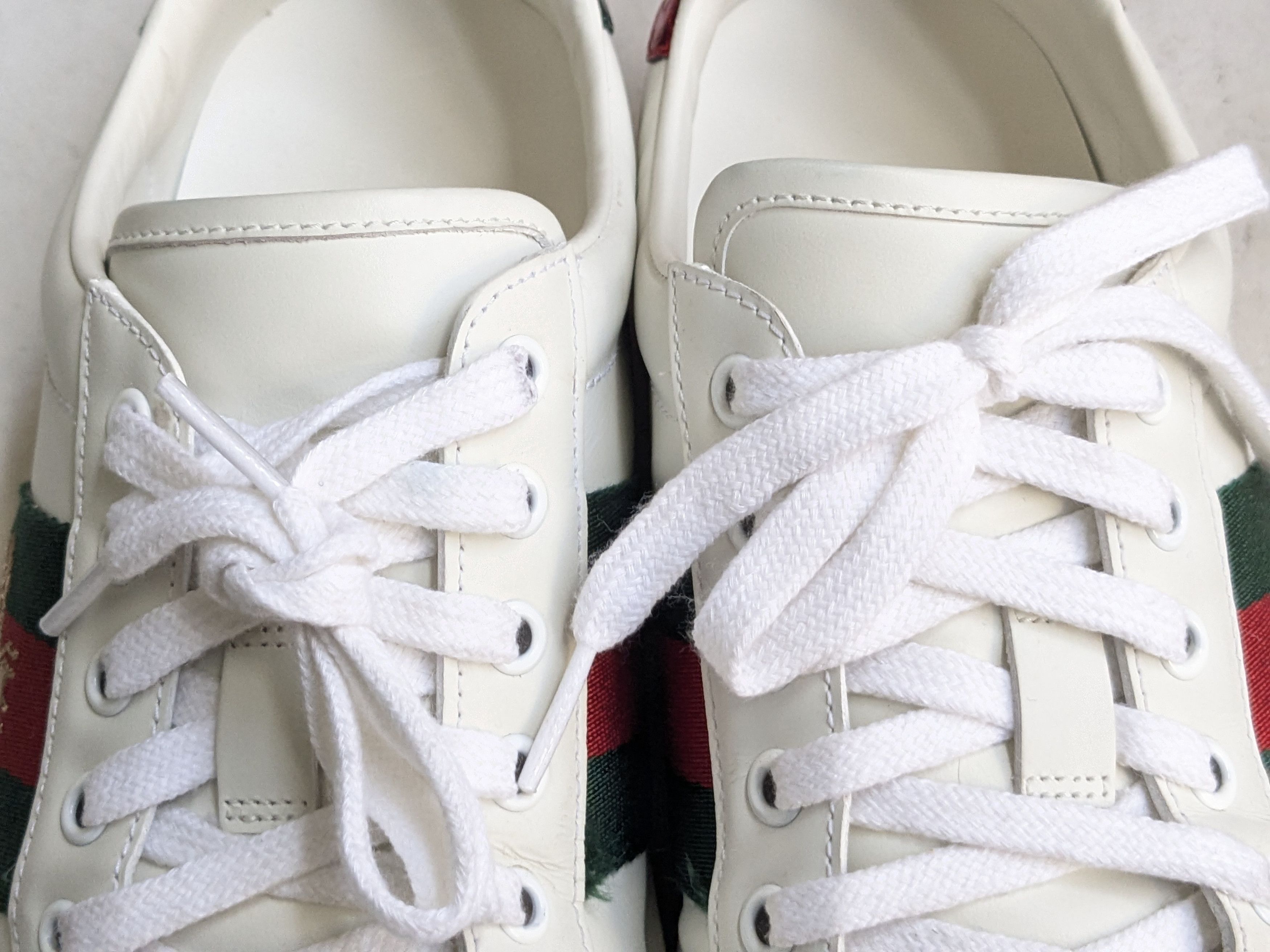 Gucci Gucci Ace White Bee Leather 8 Low Tops Web Elastic Size US 8 / EU 41 - 4 Thumbnail
