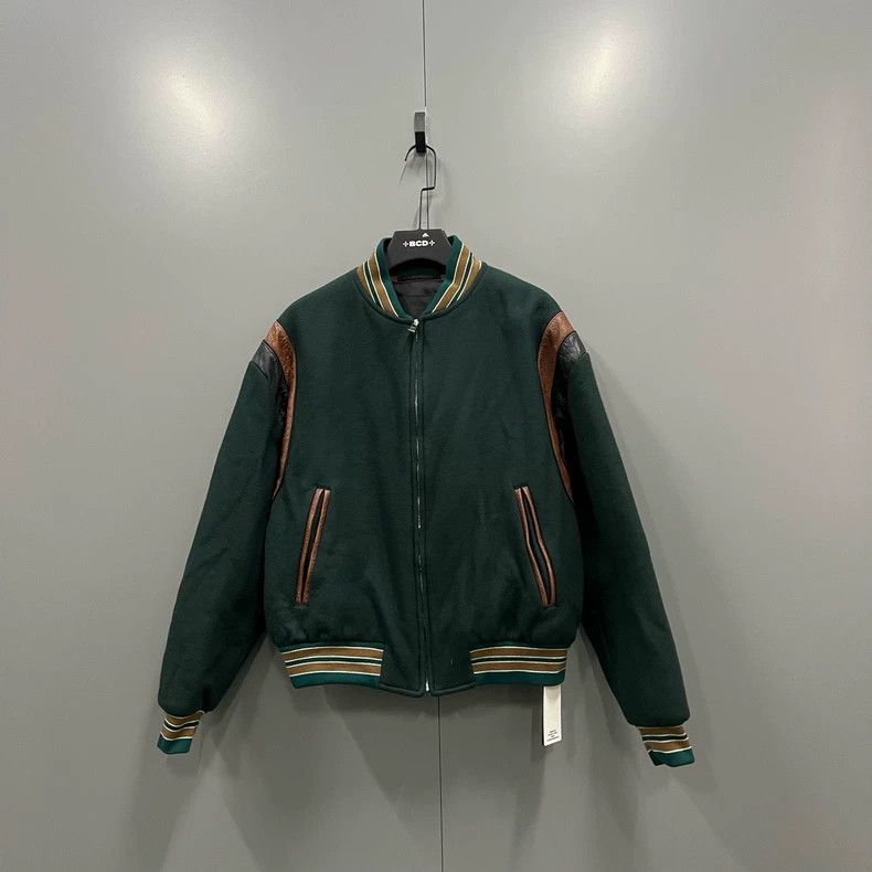 Prada Prada Leather-blocking and color-blocking baseball jacket 2 Size US XL / EU 56 / 4 - 1 Thumbnail