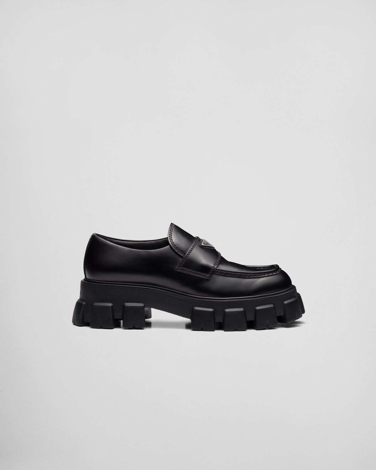 Prada Monolith Brushed Leather Loafers Size US 8 / EU 41 - 1 Thumbnail