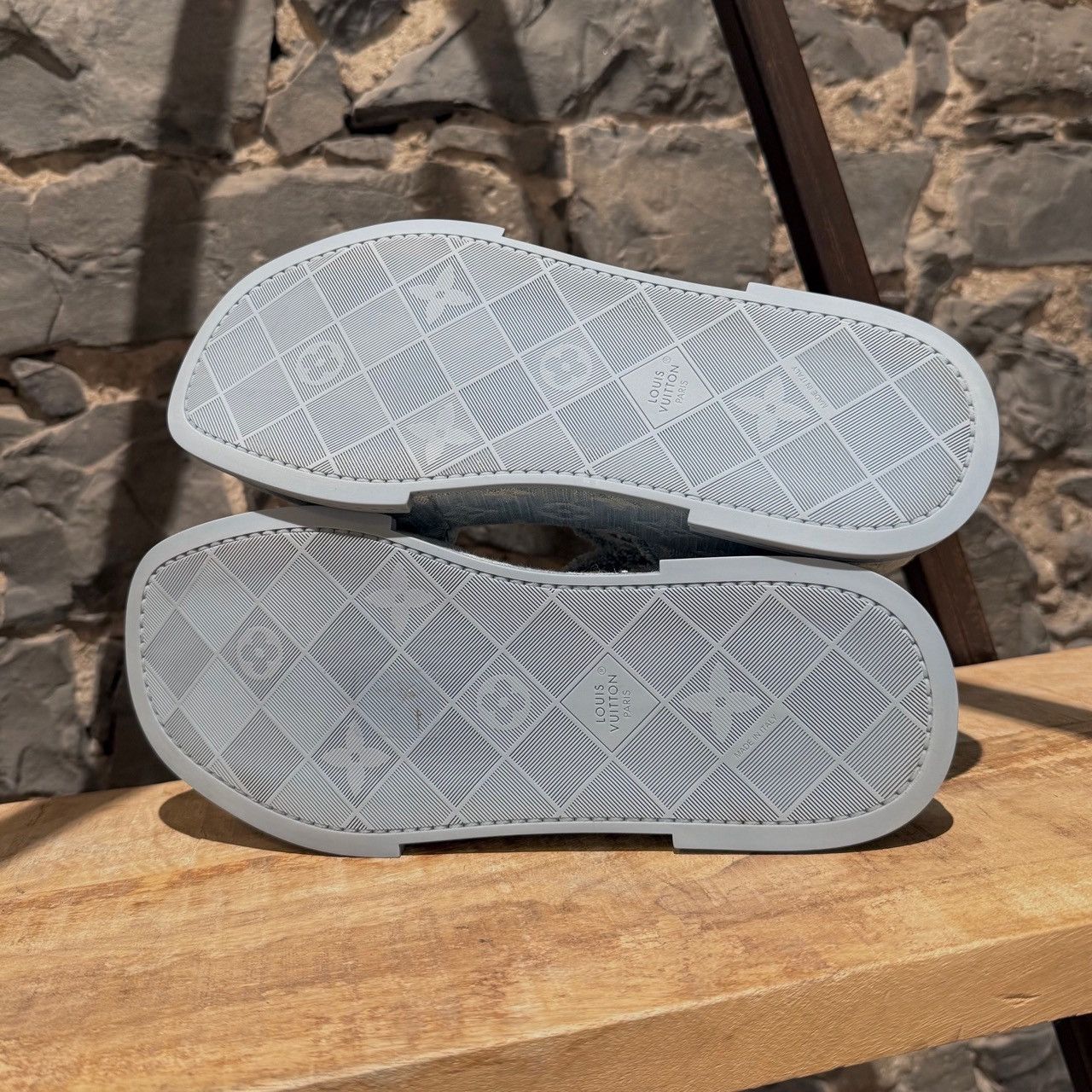 Louis Vuitton Louis Vuitton Blue Denim Monogram Maya Platform Sandals Size US 11 / IT 41 - 7 Thumbnail