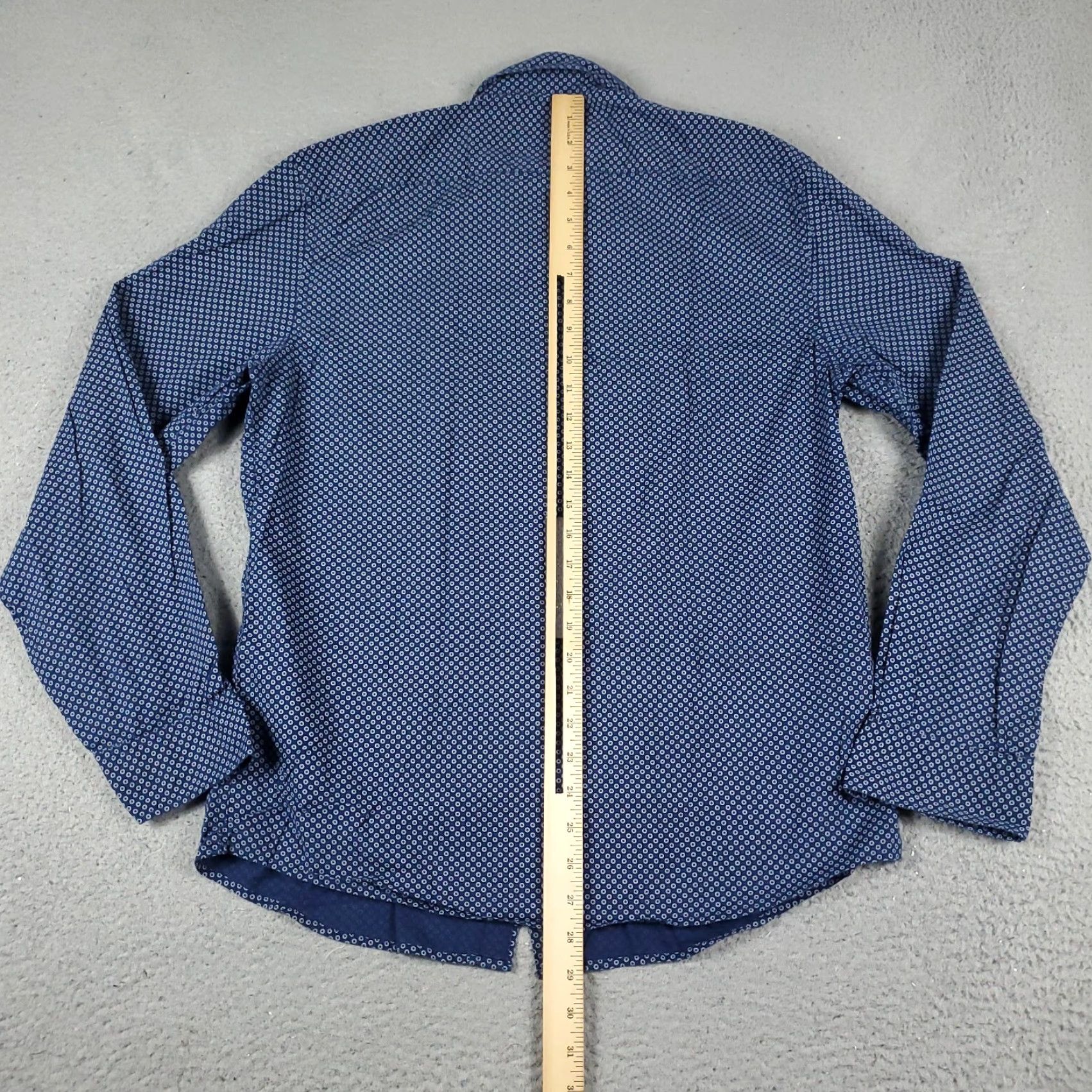 Banana Republic VINTAGE Banana Republic Shirt Mens Medium Blue Geometric Button Up Long Sleeve Size US M / EU 48-50 / 2 - 3 Thumbnail