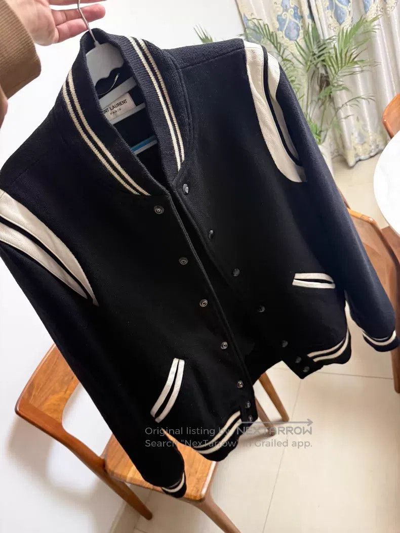 Saint Laurent Paris Saint Laurent Paris Black Baseball Jacket i Size US M / EU 48-50 / 2 - 1 Thumbnail