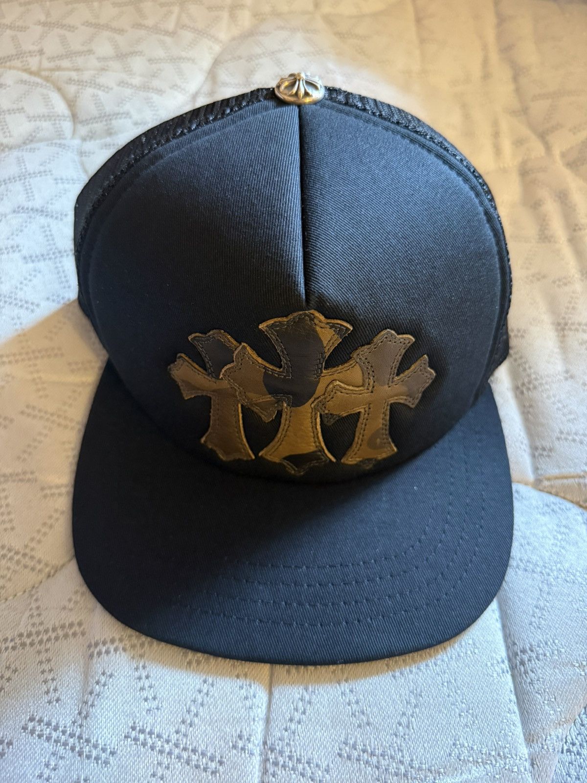 Chrome Hearts Chrome Hearts Cemetery Cross Leather Patch Trucker Hat Size ONE SIZE - 2 Thumbnail