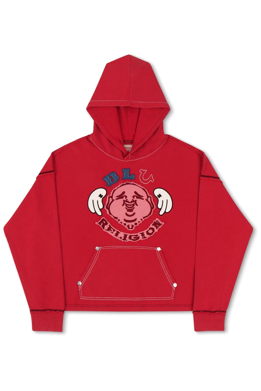 image of Blu Religion Hoodie in Red, Men's (Size Medium)