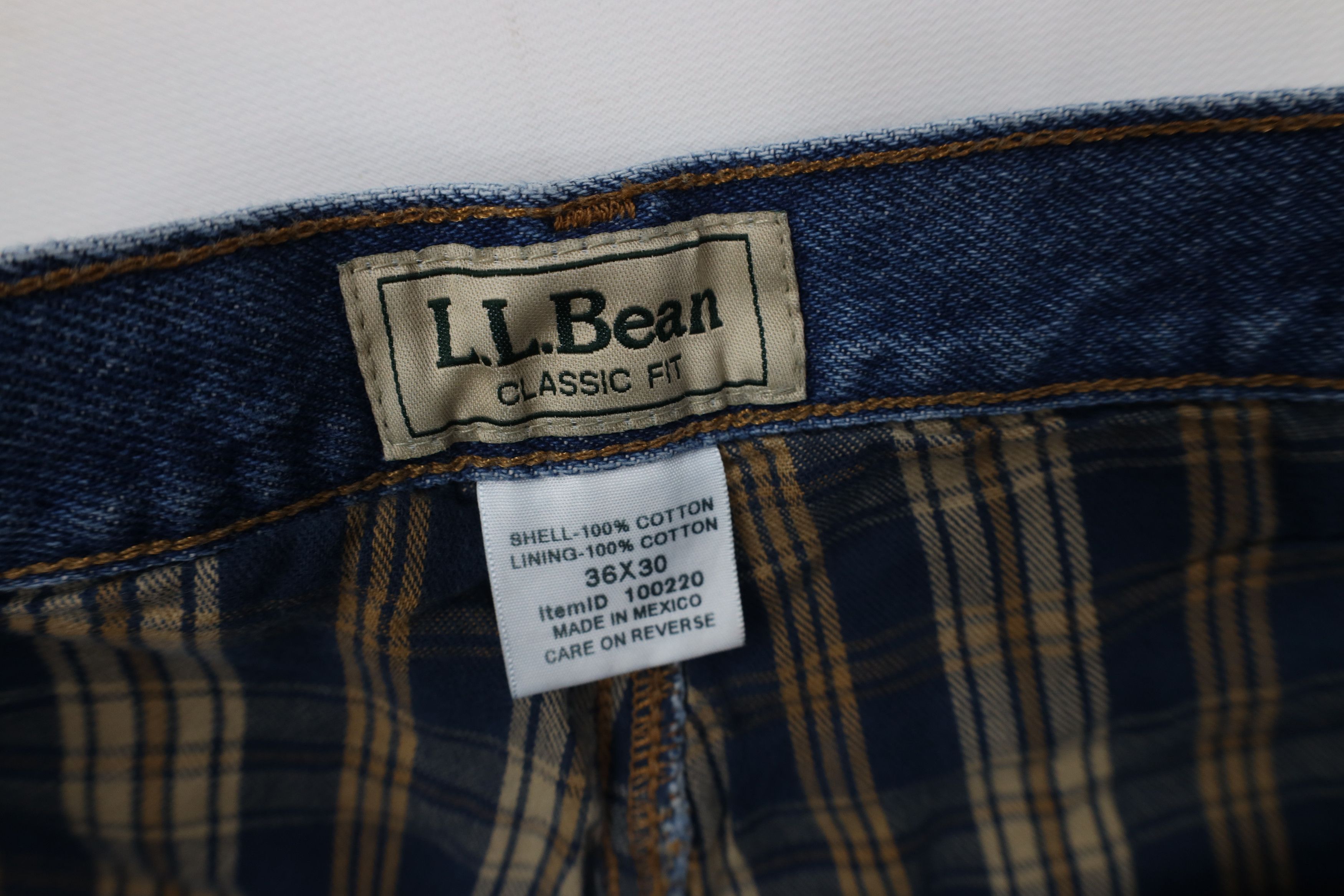 L.L. Bean Vintage 90s Y2K LL Bean Lined Straight Leg Jeans Blue Size US 36 / EU 52 - 9 Thumbnail