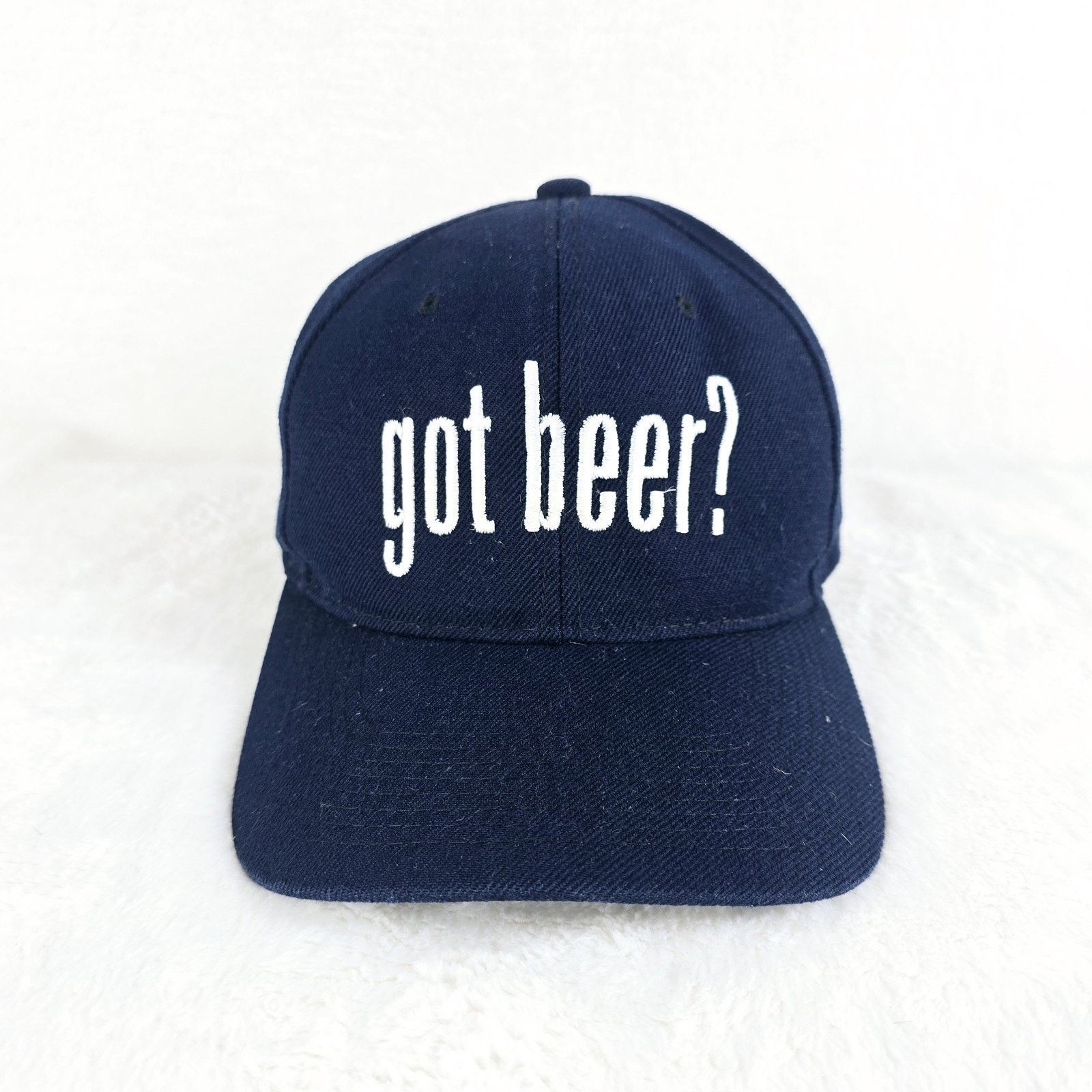 Other Vintage Got Beer? Hat Cap Embroidered Navy Blue Strapback Size ONE SIZE - 2 Thumbnail